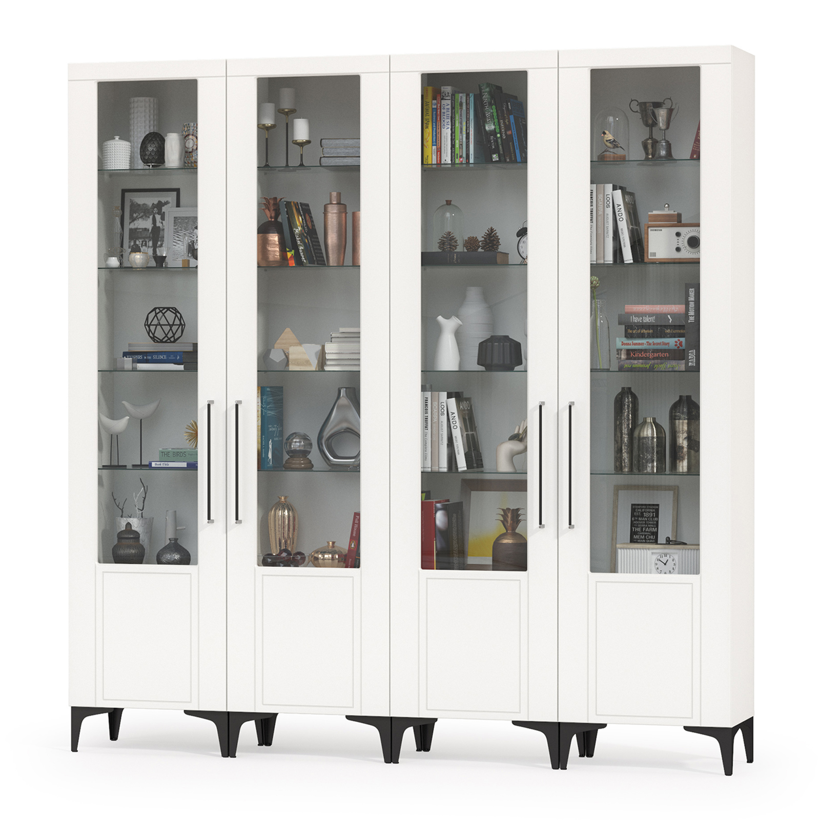 Изображение товара Шкаф распашной Mobi Валенсия с 4 дверями 220x225.2x38.1 см ЛДСП цвет белый шагрень