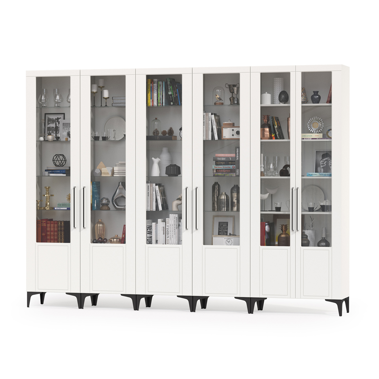 Изображение товара Шкаф распашной Mobi Валенсия № 133 с 2 дверями 304.1x225.2x38.1 см ЛДСП цвет белый шагрень 3 шт.