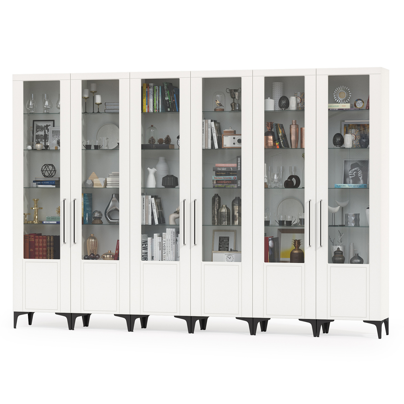 Изображение товара Шкаф распашной Mobi Валенсия № 132 с 2 дверями 330x225.2x38.1 см ЛДСП цвет белый шагрень 3 шт.