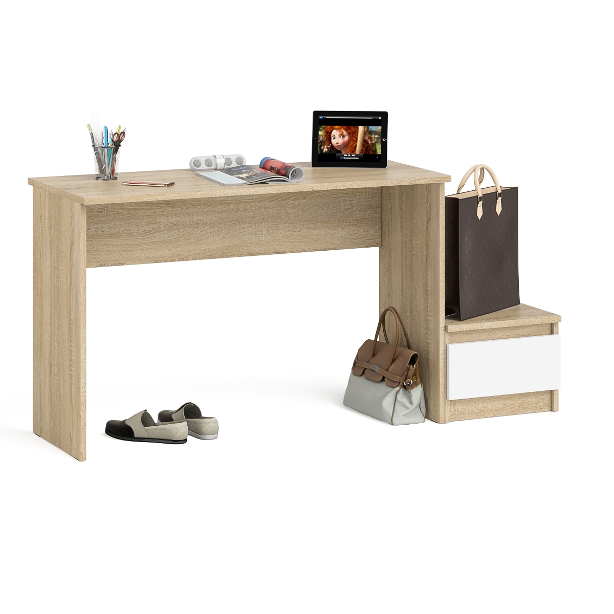 Изображение товара Письменный стол СВК Мори МСП1200.1+ТМП400.1 с тумбой