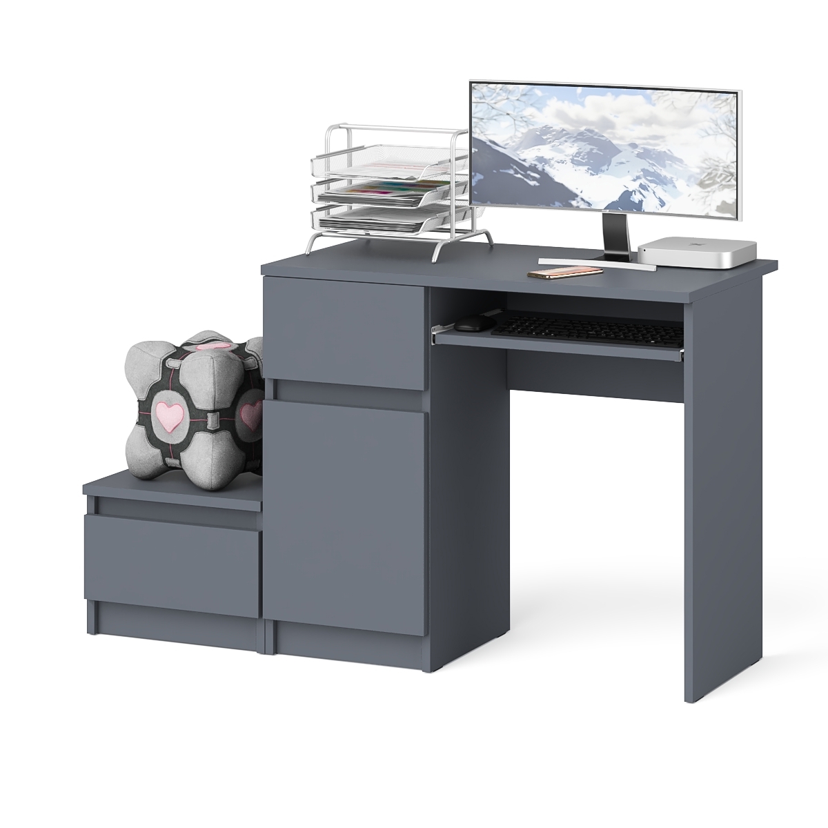 Изображение товара Игровой компьютерный стол Свк Мори МС-1 левый 130.4x76.6x50 см ЛДСП цвет графит