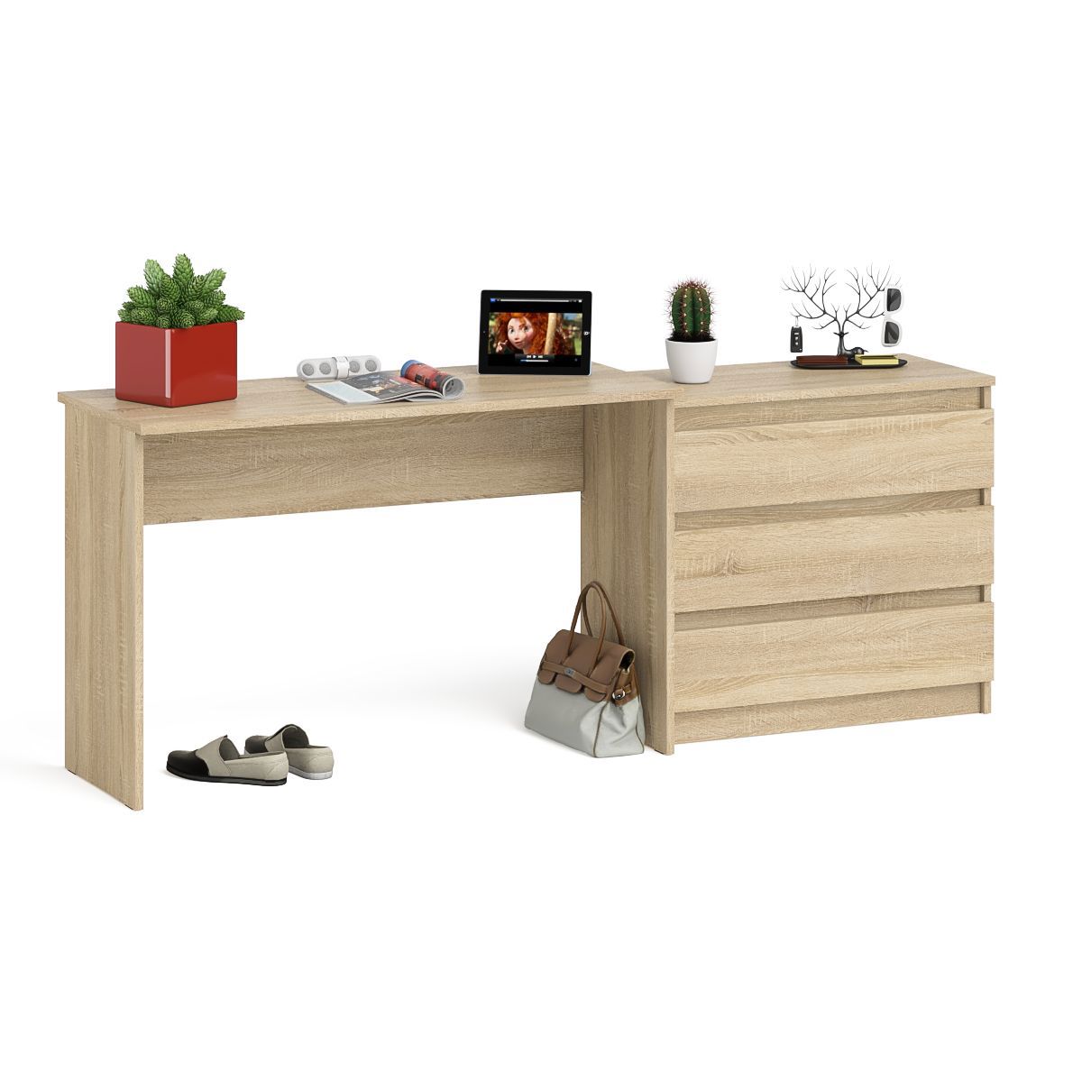 Изображение товара Стол письменный Свк Мори 200.8x76.6x50 см ЛДСП цвет дуб сонома