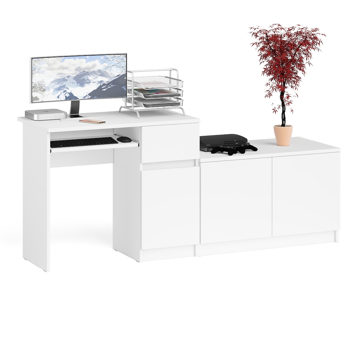 Изображение товара Игровой компьютерный стол Свк Мори МС-1 правый 180.4x76.6x50.4 см ЛДСП цвет белый