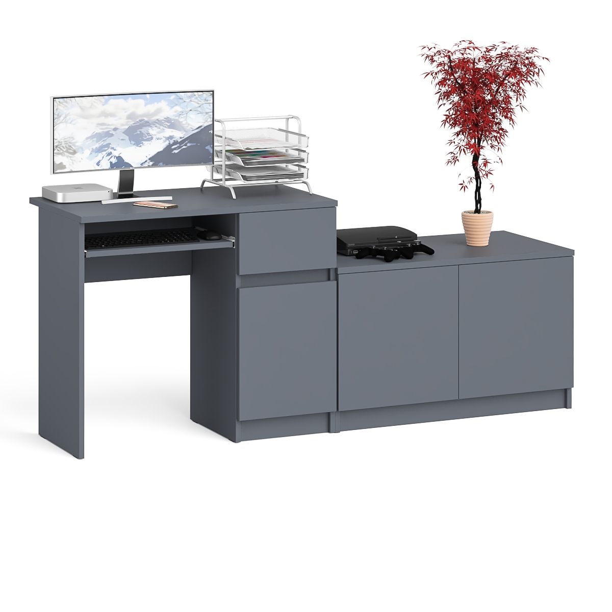 Изображение товара Игровой компьютерный стол Свк Мори МС-1 правый 180.4x76.6x50.4 см ЛДСП цвет графит