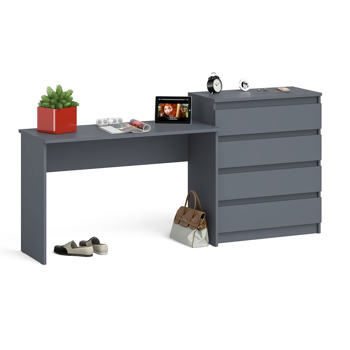 Изображение товара Стол письменный Свк Мори 200.8x94x50 см ЛДСП цвет графит