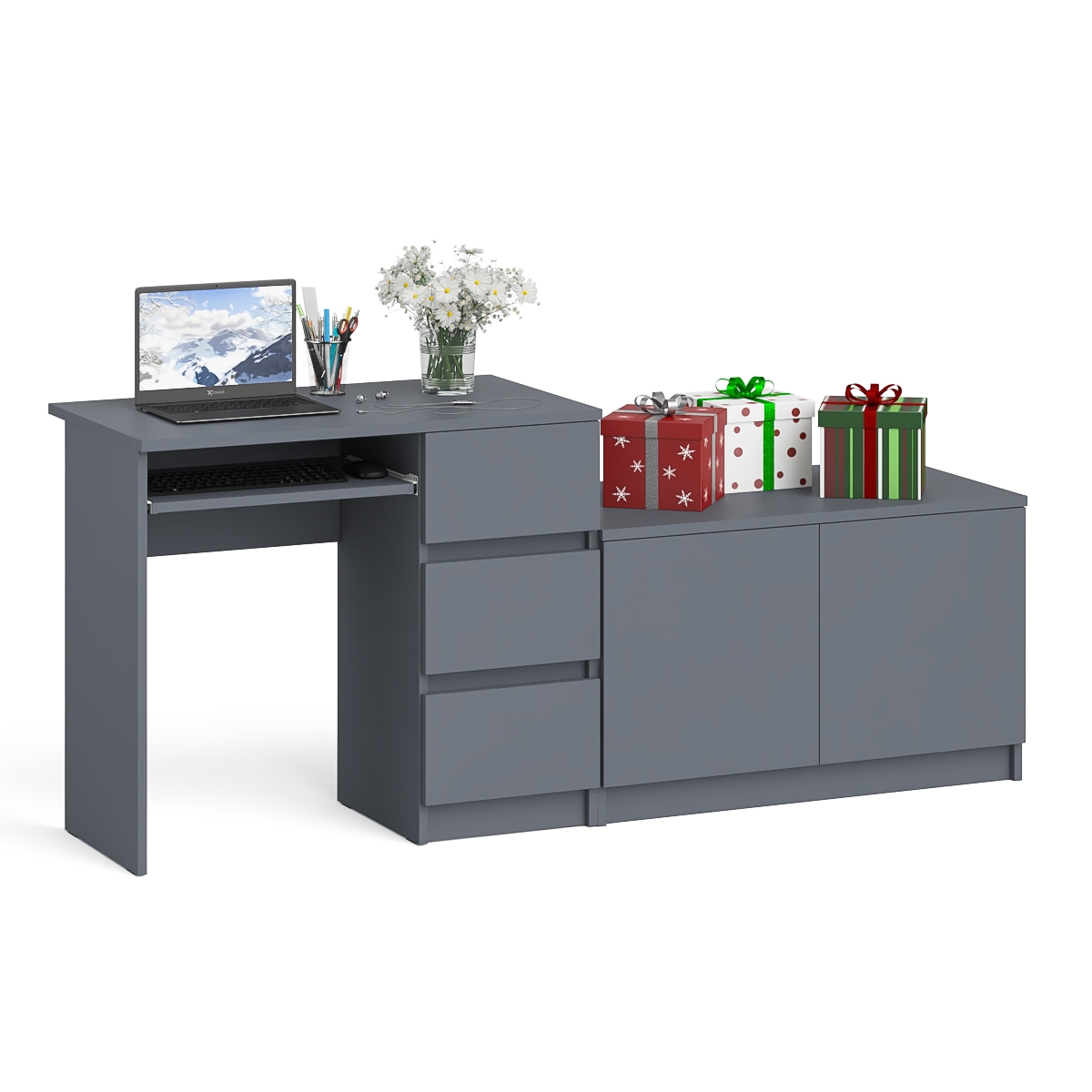 Изображение товара Стол компьютерный СВК Мори МС-6 с тумбой MA900.1 графит