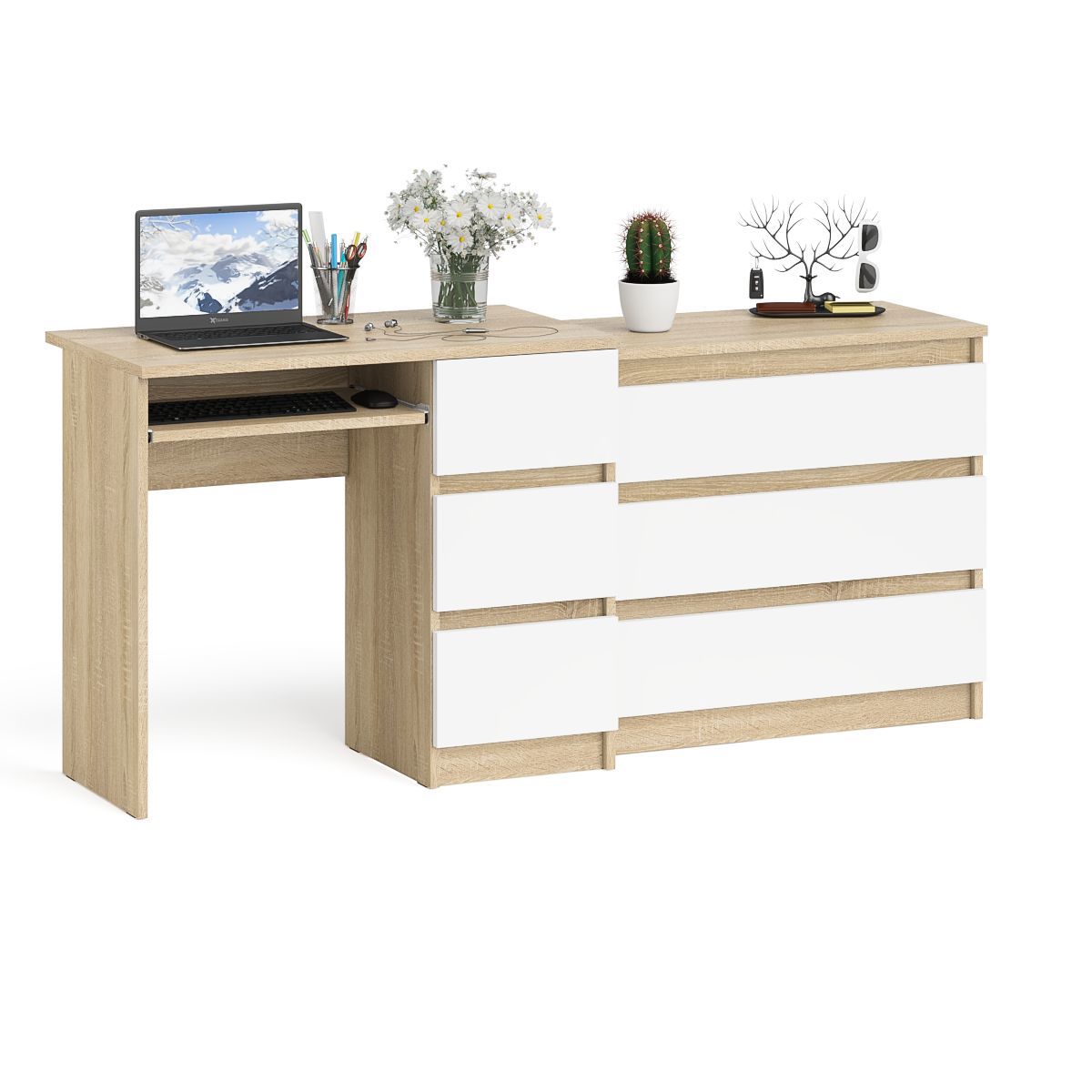 Изображение товара Стол компьютерный СВК Мори МС-6П+МК800.1 правый с комодом