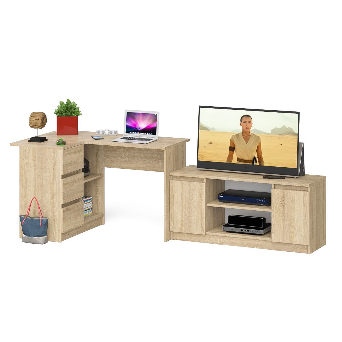 Изображение товара Стол компьютерный СВК МС-16Л+МТВ1200.1 Угловой левый с тумбой