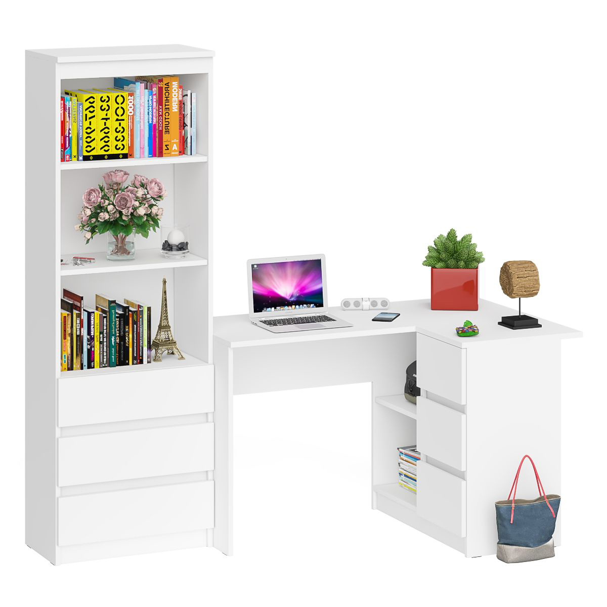 Изображение товара Стол компьютерный СВК МС-16П+МСТ600.3 Белый