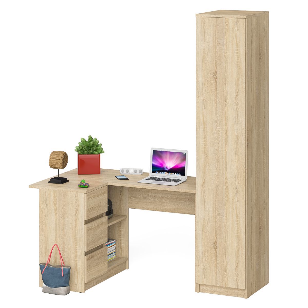 Изображение товара Стол компьютерный СВК Мори МС-16Л+МШ400.1 — дуб сонома