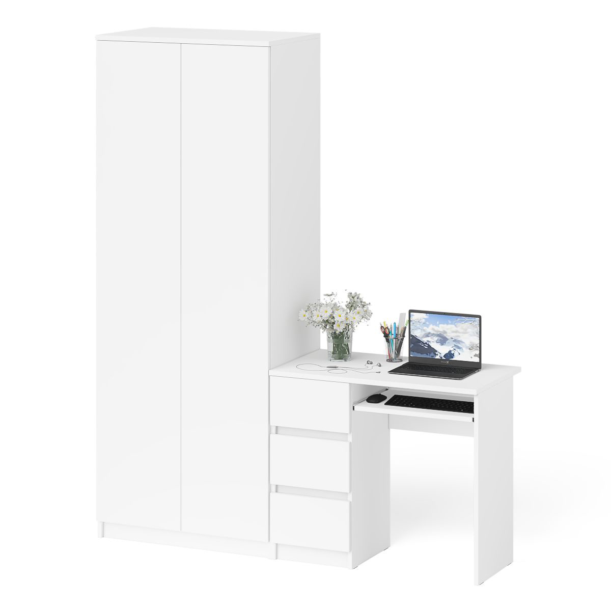 Изображение товара Стол компьютерный Свк Мори МС-6Л 170.4x209.6x50.4 см ЛДСП цвет белый