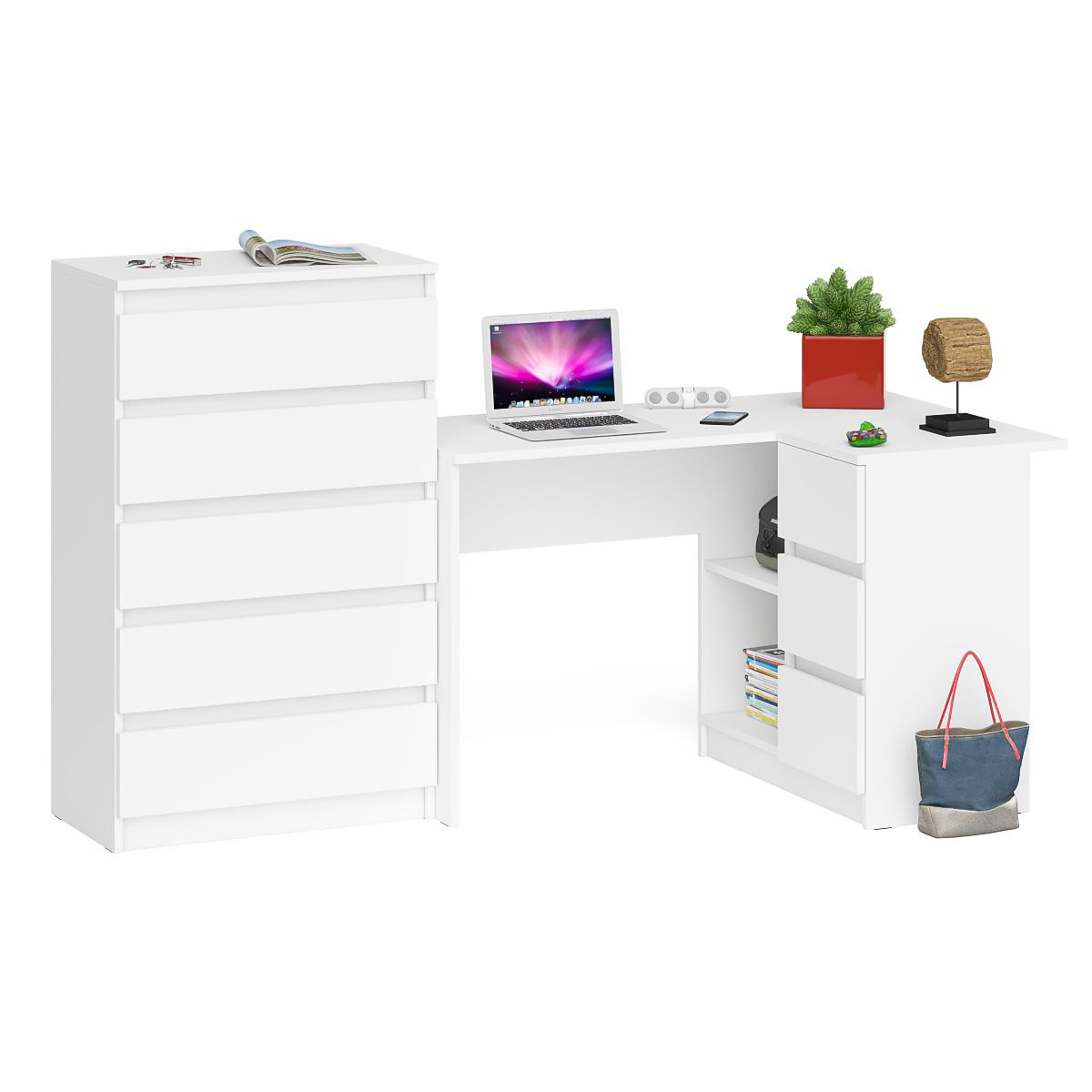 Изображение товара Стол компьютерный СВК МС-16П+МК700.5 Белый - угловой правый комплекс