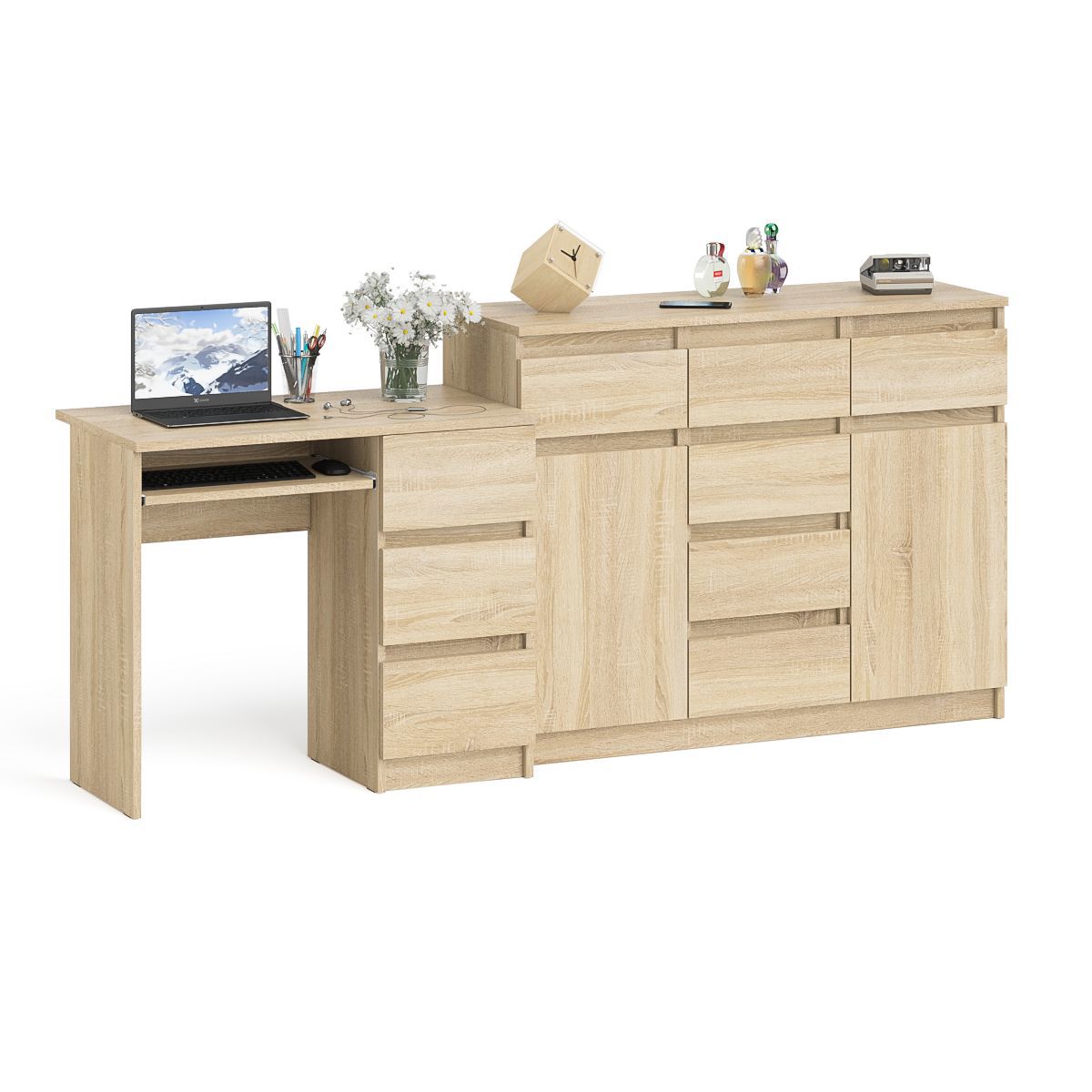 Изображение товара Стол компьютерный Свк Мори МС-6П 210.4x94x50 см ЛДСП цвет дуб сонома 1026555K