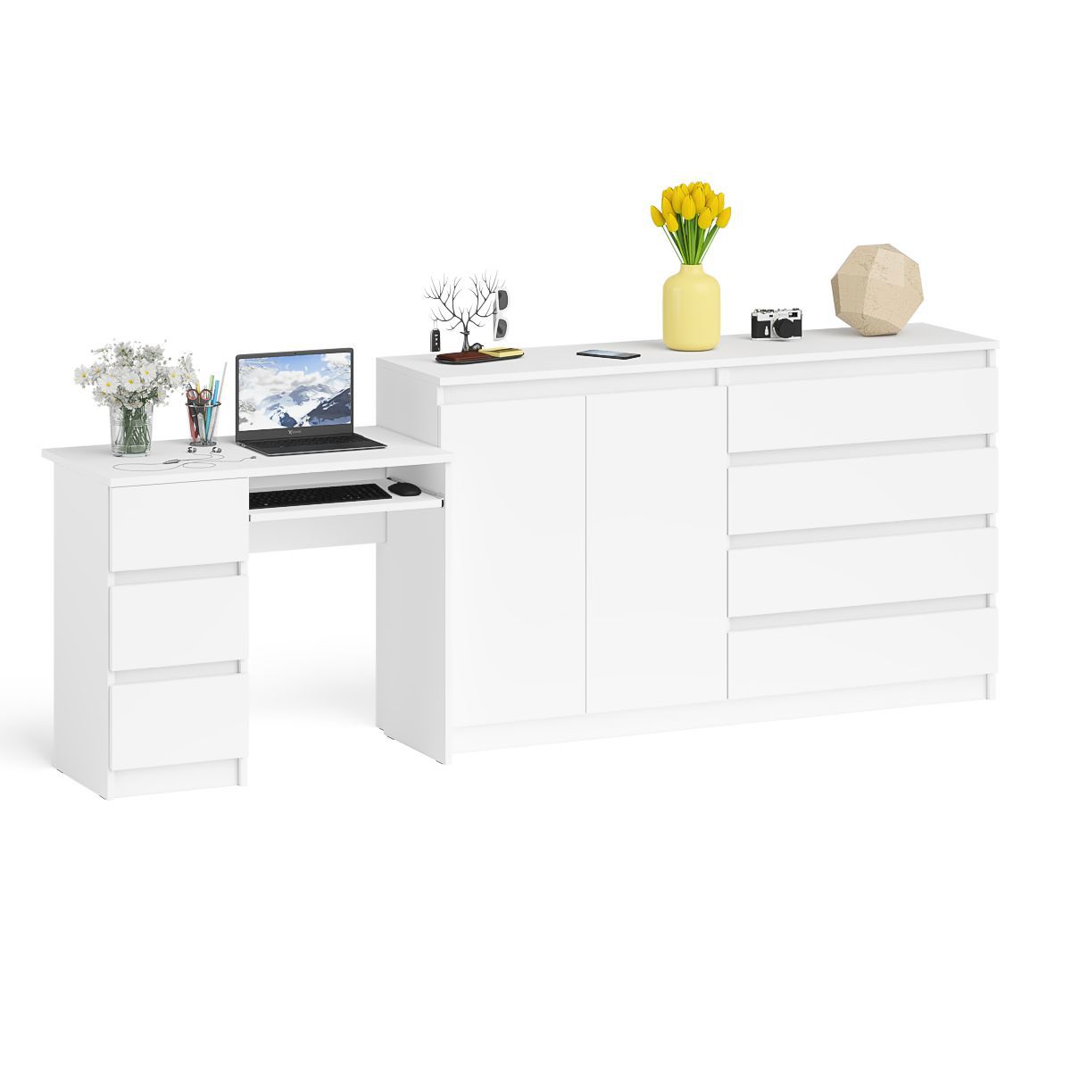 Изображение товара Стол СвК Мори МС-6Л 250.4x94x50 см белый