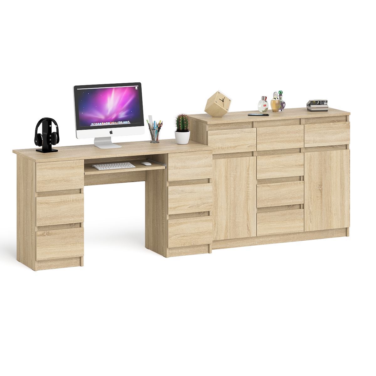 Изображение товара Стол компьютерный Свк Мори МС-2 255.8x94x50 см ЛДСП цвет дуб сонома 1026553K