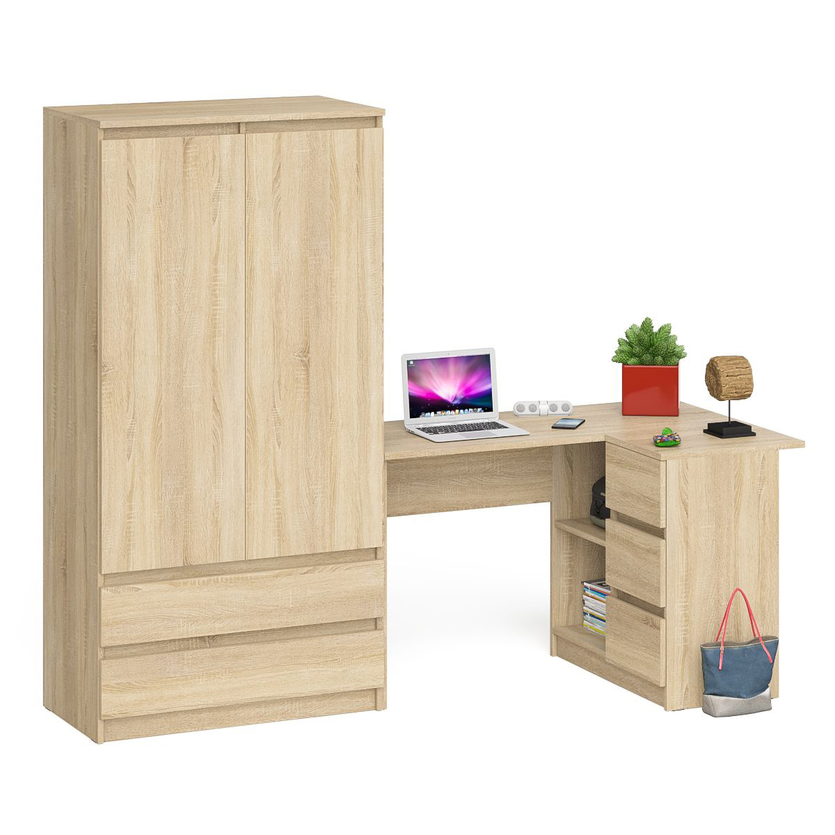 Изображение товара Стол компьютерный Свк Мори правый 214.8x179.6x84.9 см ЛДСП цвет дуб сонома