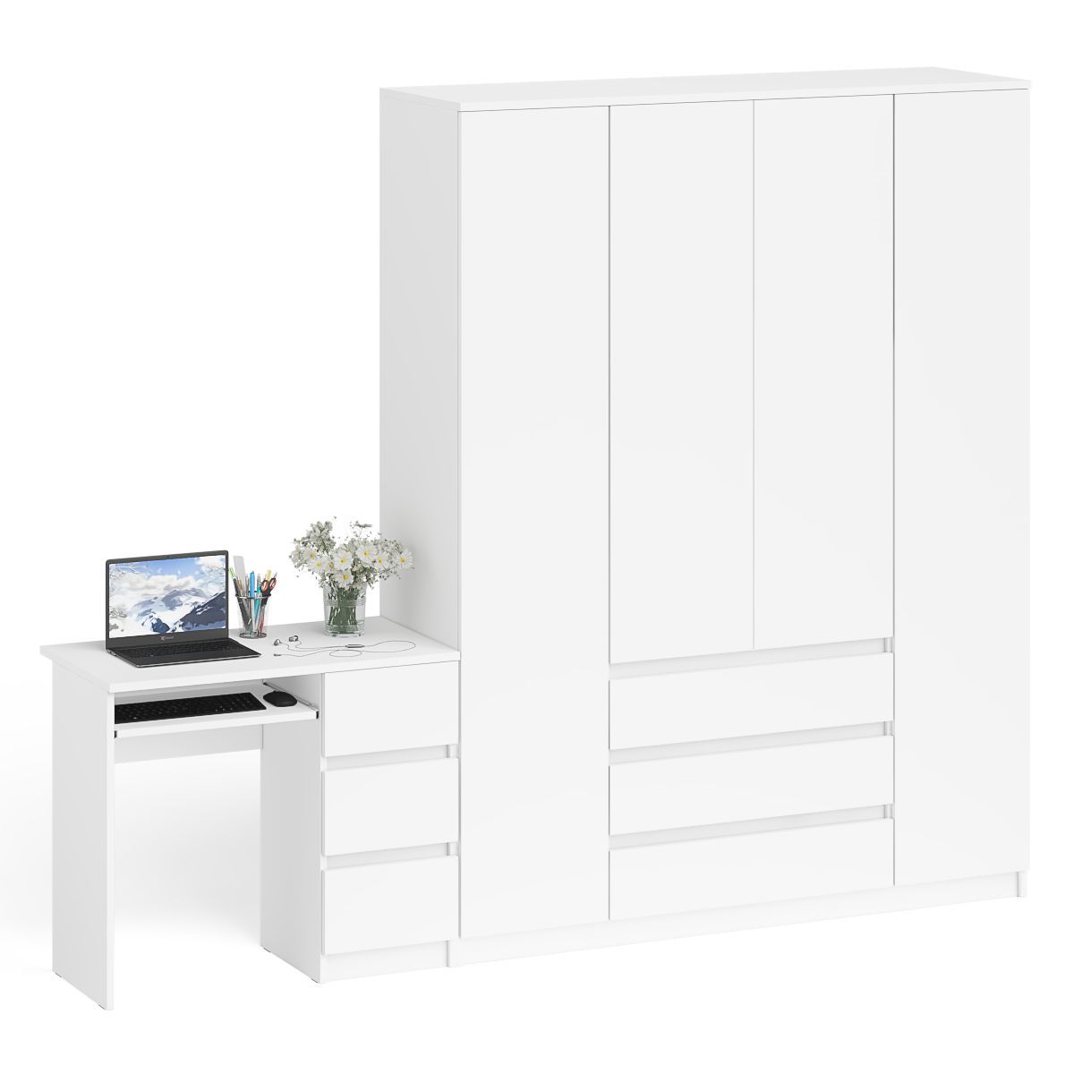 Изображение товара Стол компьютерный Свк Мори правый 250.4x209.6x50.4 см ЛДСП цвет белый