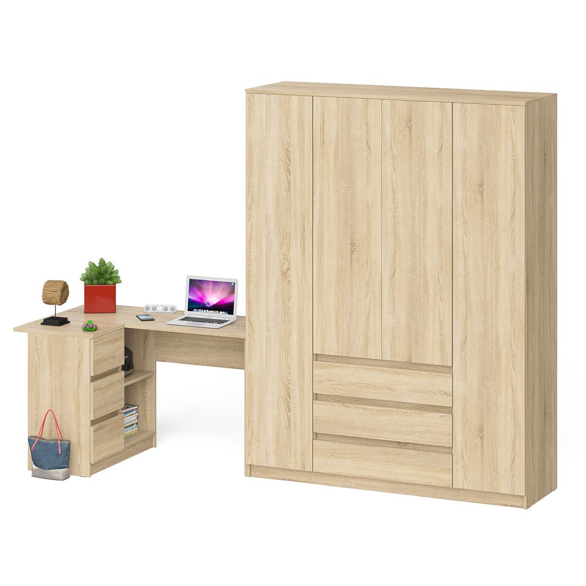 Изображение товара Стол компьютерный Свк Мори МС16Л 284.8x209.6x84.9 см ЛДСП цвет дуб сонома