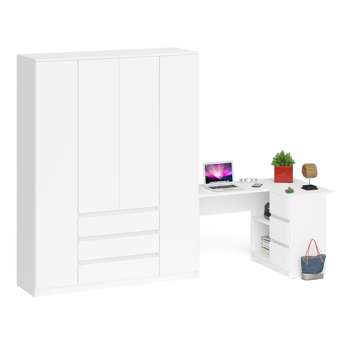 Изображение товара Стол компьютерный Свк Мори МС16 284.8x209.6x84.9 см ЛДСП цвет белый