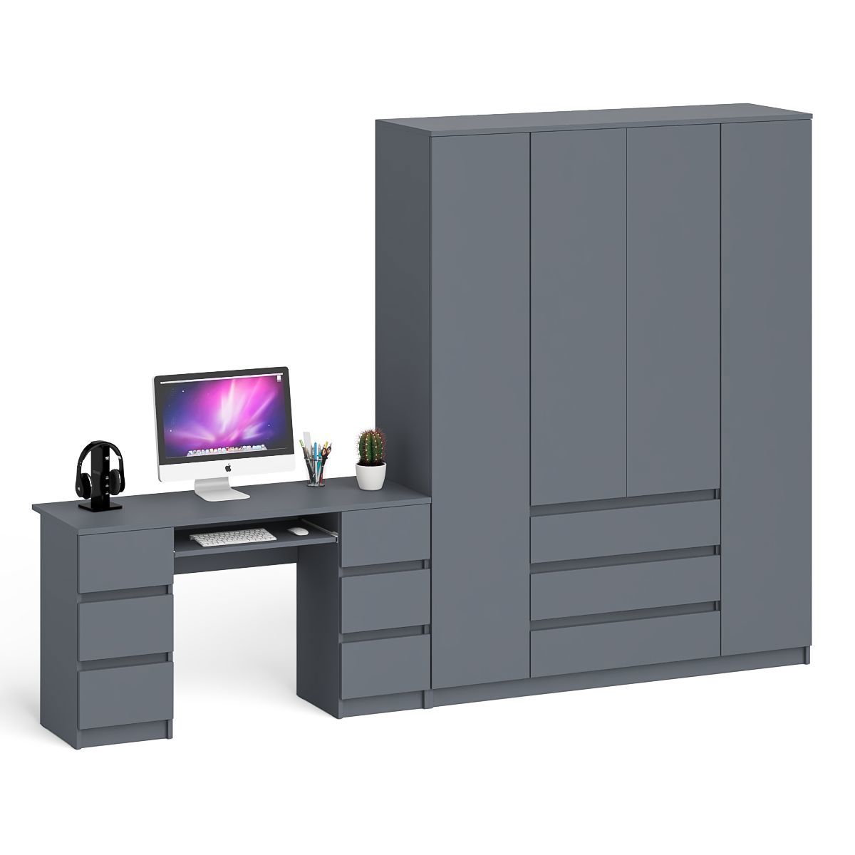 Изображение товара Стол компьютерный Свк Мори МС-2 295.8x209.6x50.4 см ЛДСП цвет графит