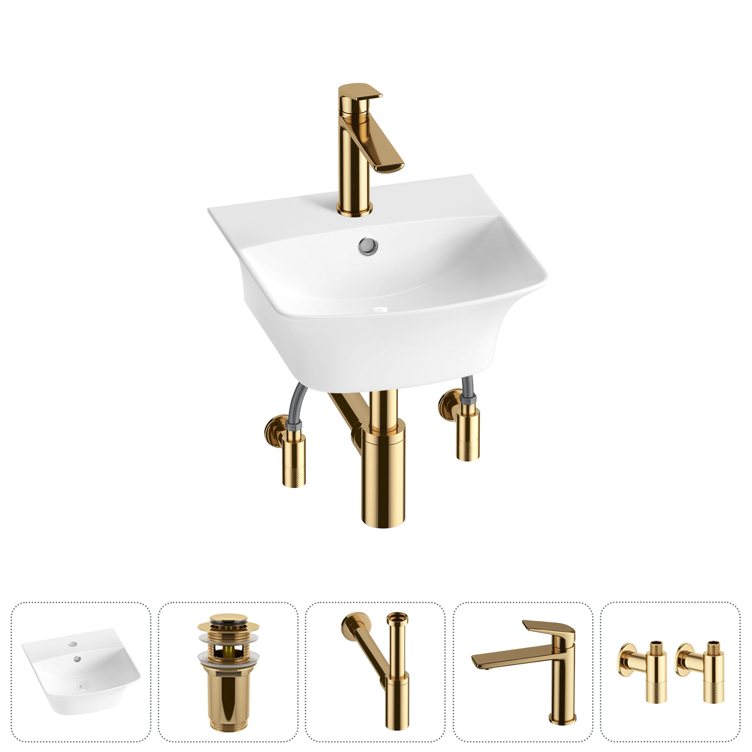 Изображение товара Раковина Lavinia Boho Bathroom Sink 35 см белая с комплектом 5 в 1