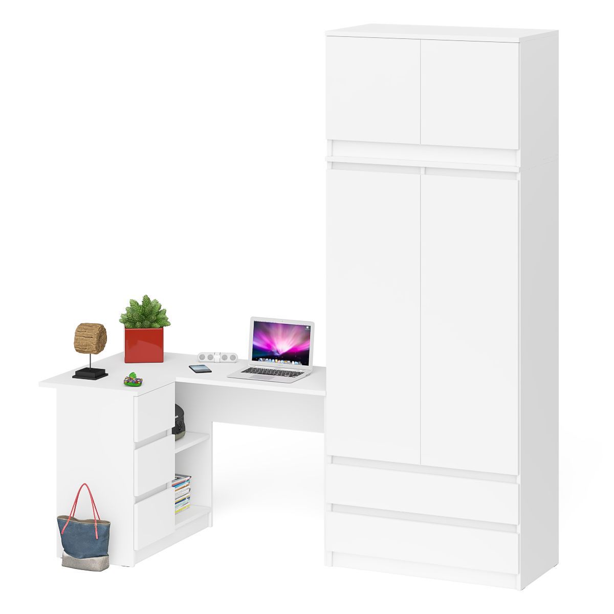 Изображение товара Стол компьютерный Свк Мори МС16 214.8x209.6x84.9 см ЛДСП цвет белый