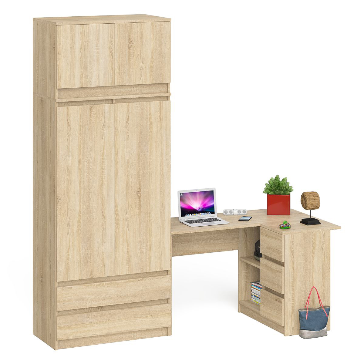 Изображение товара Угловой компьютерный стол СВК Мори МС-16П+МШ900.1+МА900.1 с тумбой справа