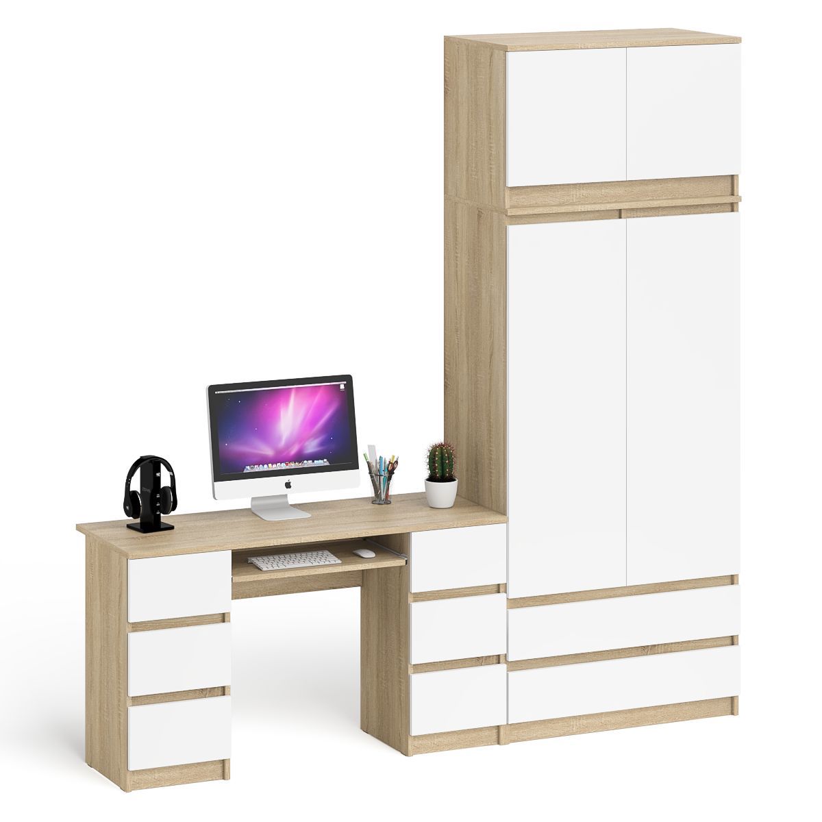 Изображение товара Стол компьютерный Мори МС-2 с шкафом и антресолью