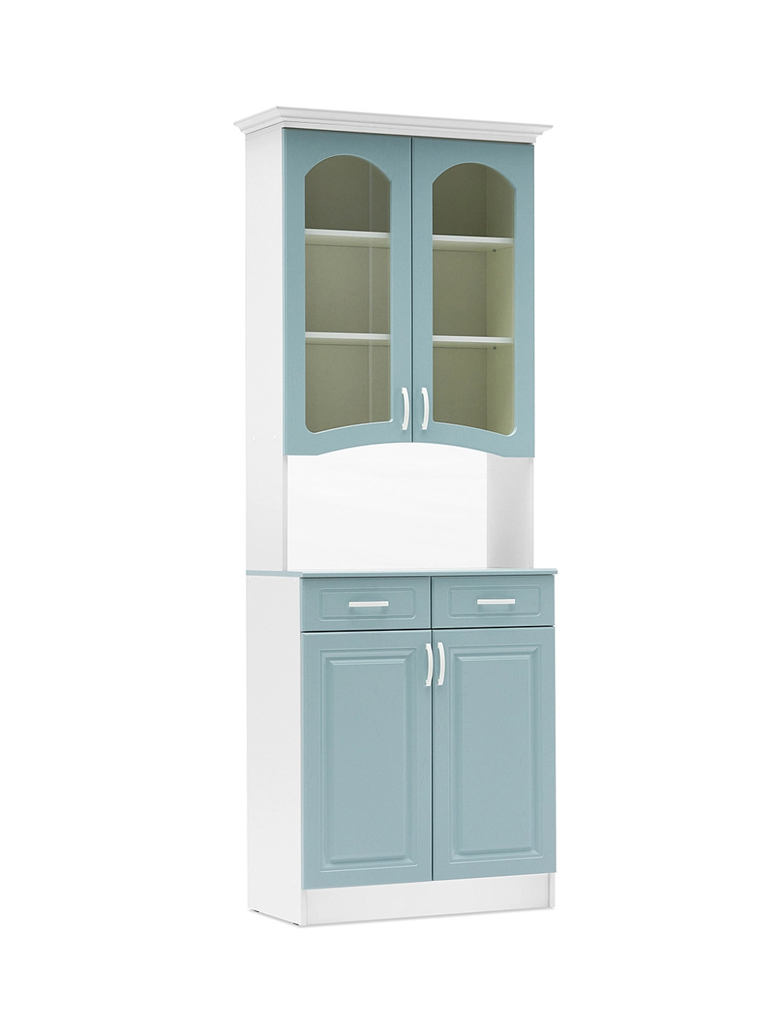 Изображение товара Буфет Миф Констанция с 4 дверями 80x225x40 см ЛДСП цвет белый/голубой