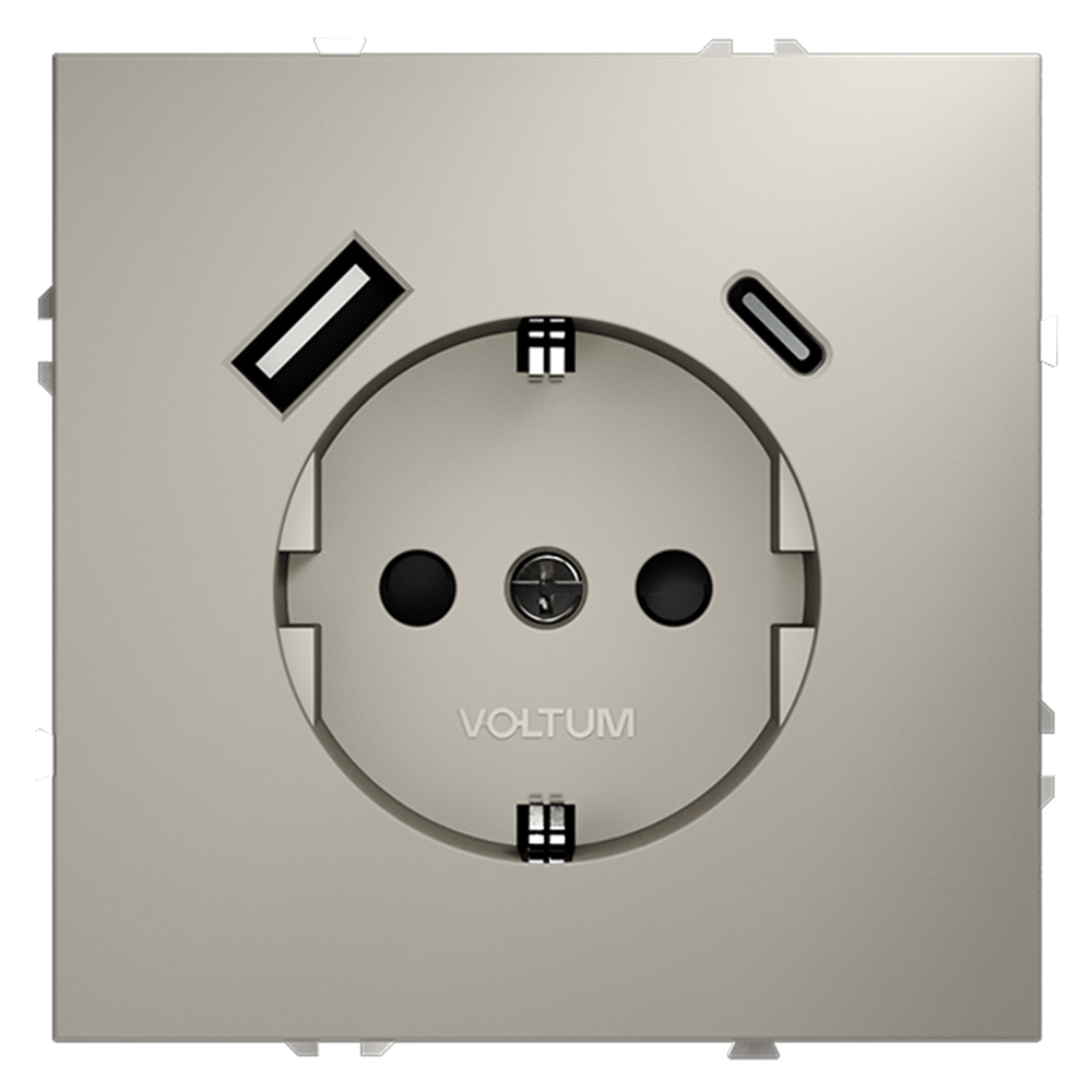 Изображение товара Розетка USB встраиваемая Voltum S70 VLS040503 с заземлением цвет кашемир Изображение товара Розетка USB встраиваемая Voltum S70 VLS040503 с заземлением цвет кашемир