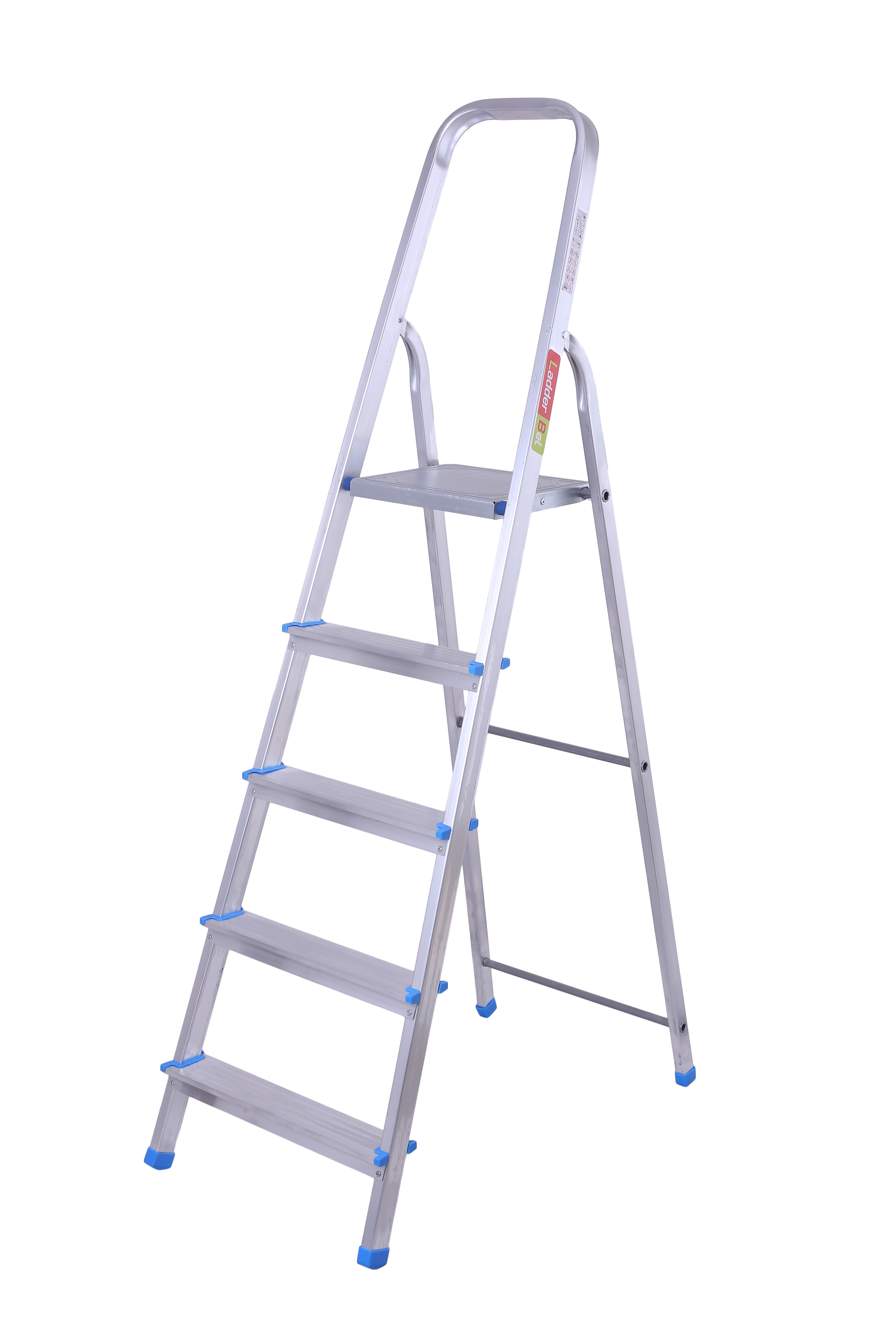 Изображение товара Стремянка алюминиевая Ladderbel 5 ступеней максимальная нагрузка 150 кг