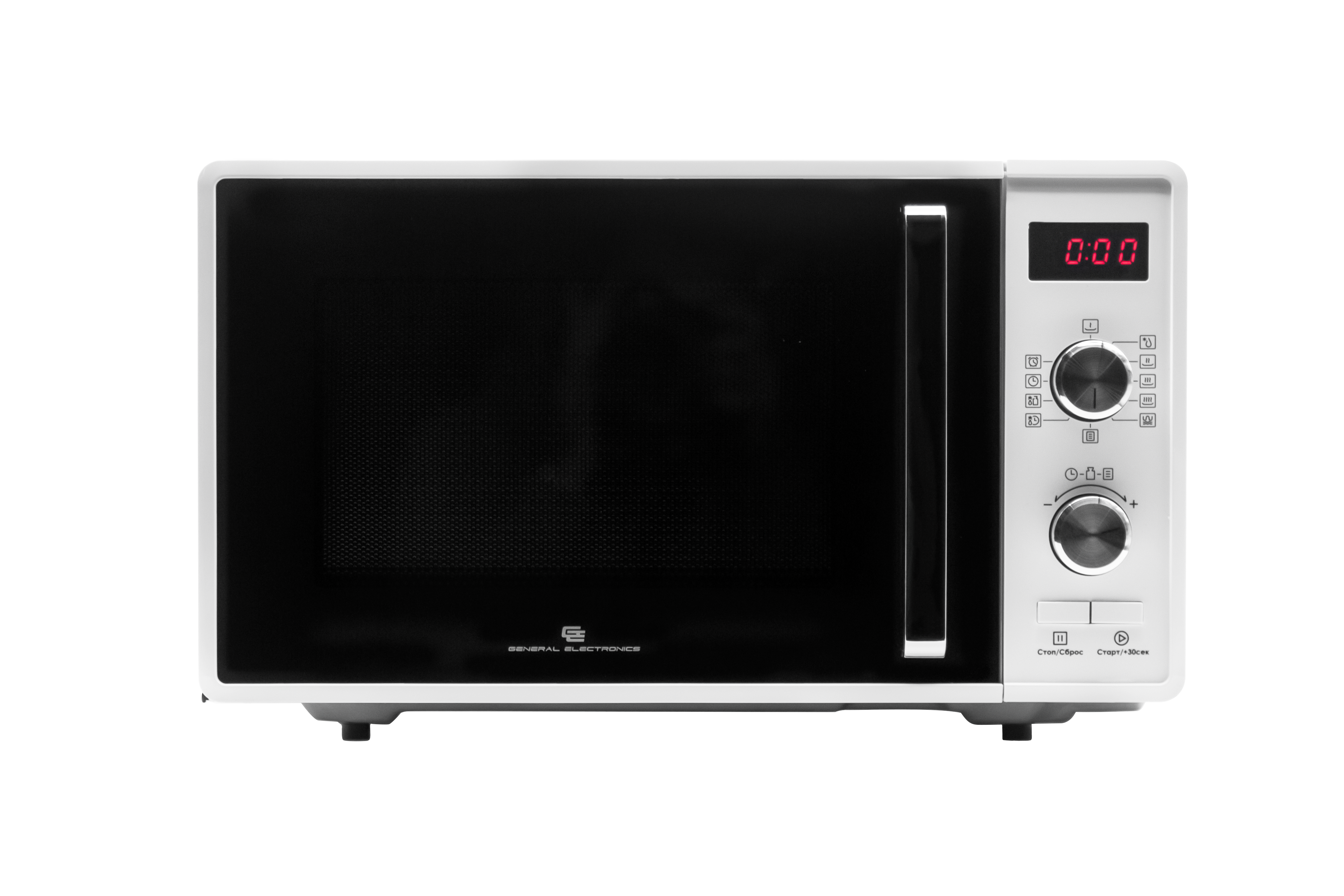 Изображение товара Отдельностоящая микроволновая печь GENERAL ELECTRICS GE-DG323 W 23 л 52x30.5x34 см цвет белый Изображение товара Отдельностоящая микроволновая печь GENERAL ELECTRICS GE-DG323 W 23 л 52x30.5x34 см цвет белый