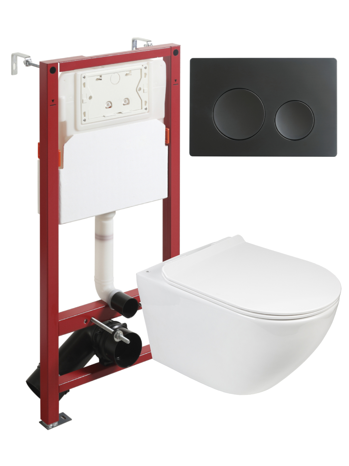 Изображение товара Комплект инсталляция с унитазом Topline TLTI03100+TLPB144 белый, безободковый, мягкое закрытие, Ге