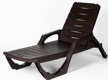 Изображение товара Шезлонг без подушки Adriano Easy Comfort Premium 190x69x207 см пластик коричневый