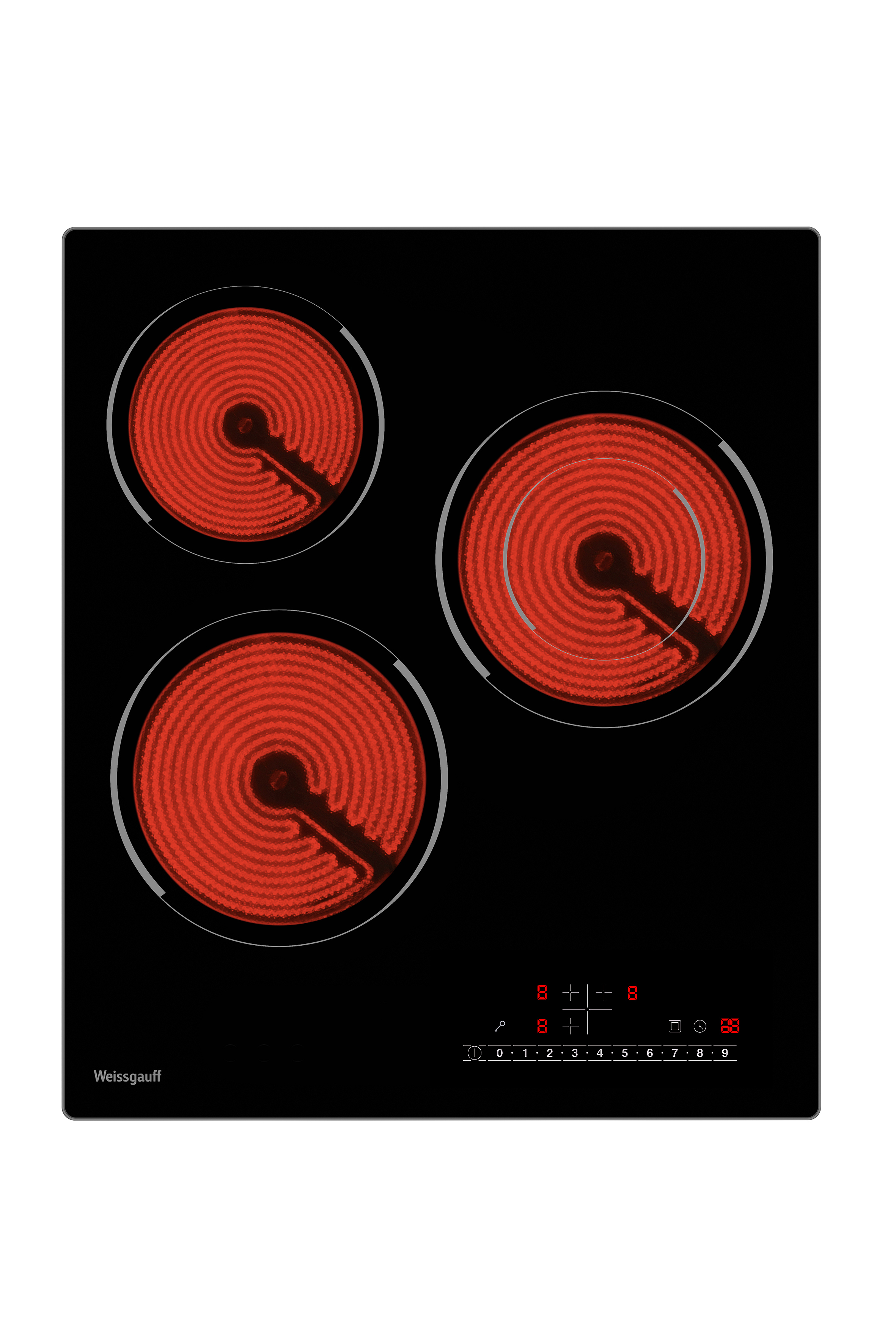 Изображение товара Электрическая варочная панель Weissgauff HV 431 B 45 см 3 конфорки цвет черный
