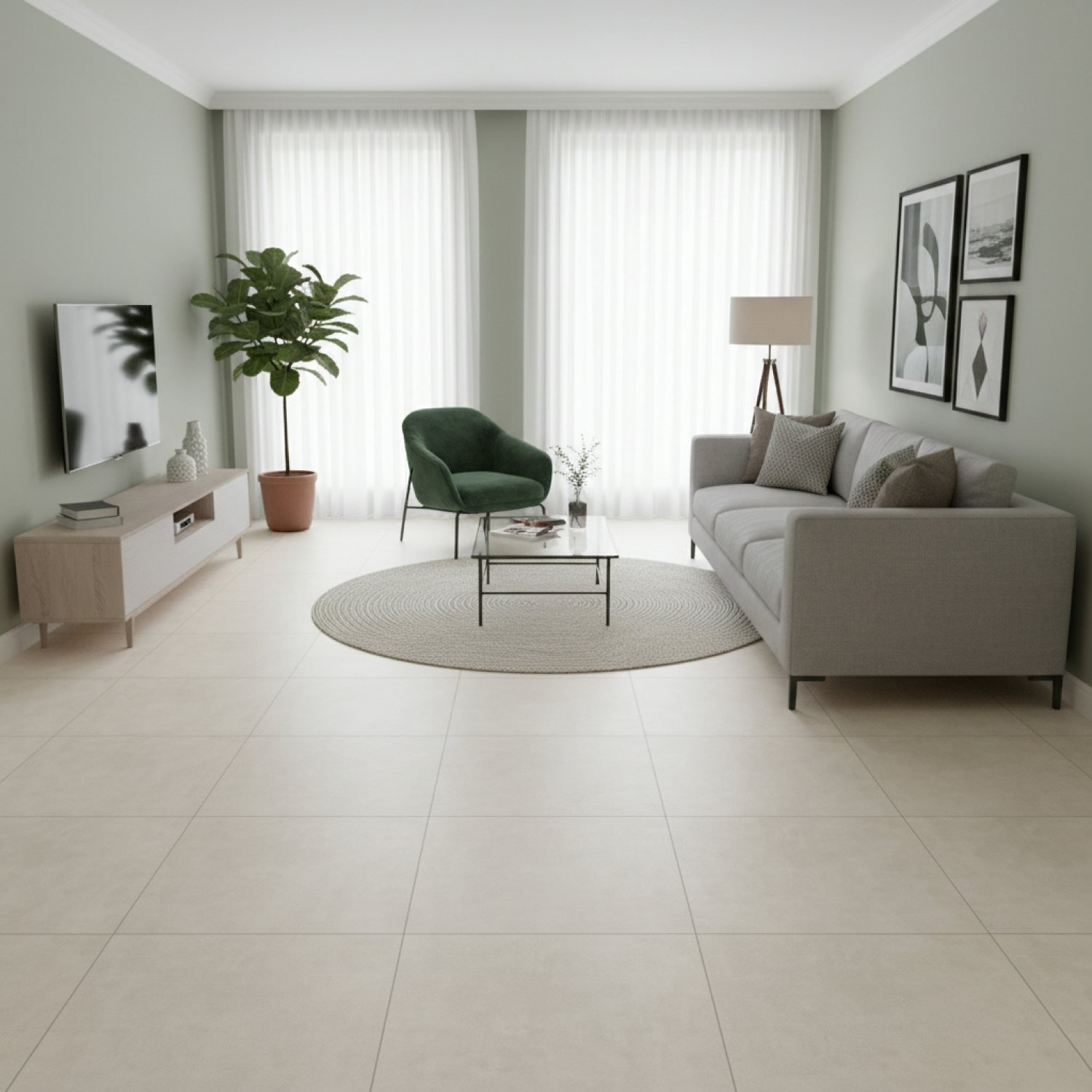 Изображение товара Керамогранит Novin Cream Rivera Greige ректифицированный 60x60x0.9 1.44 м2 матовый бежевый Изображение товара Керамогранит Novin Cream Rivera Greige ректифицированный 60x60x0.9 1.44 м2 матовый бежевый
