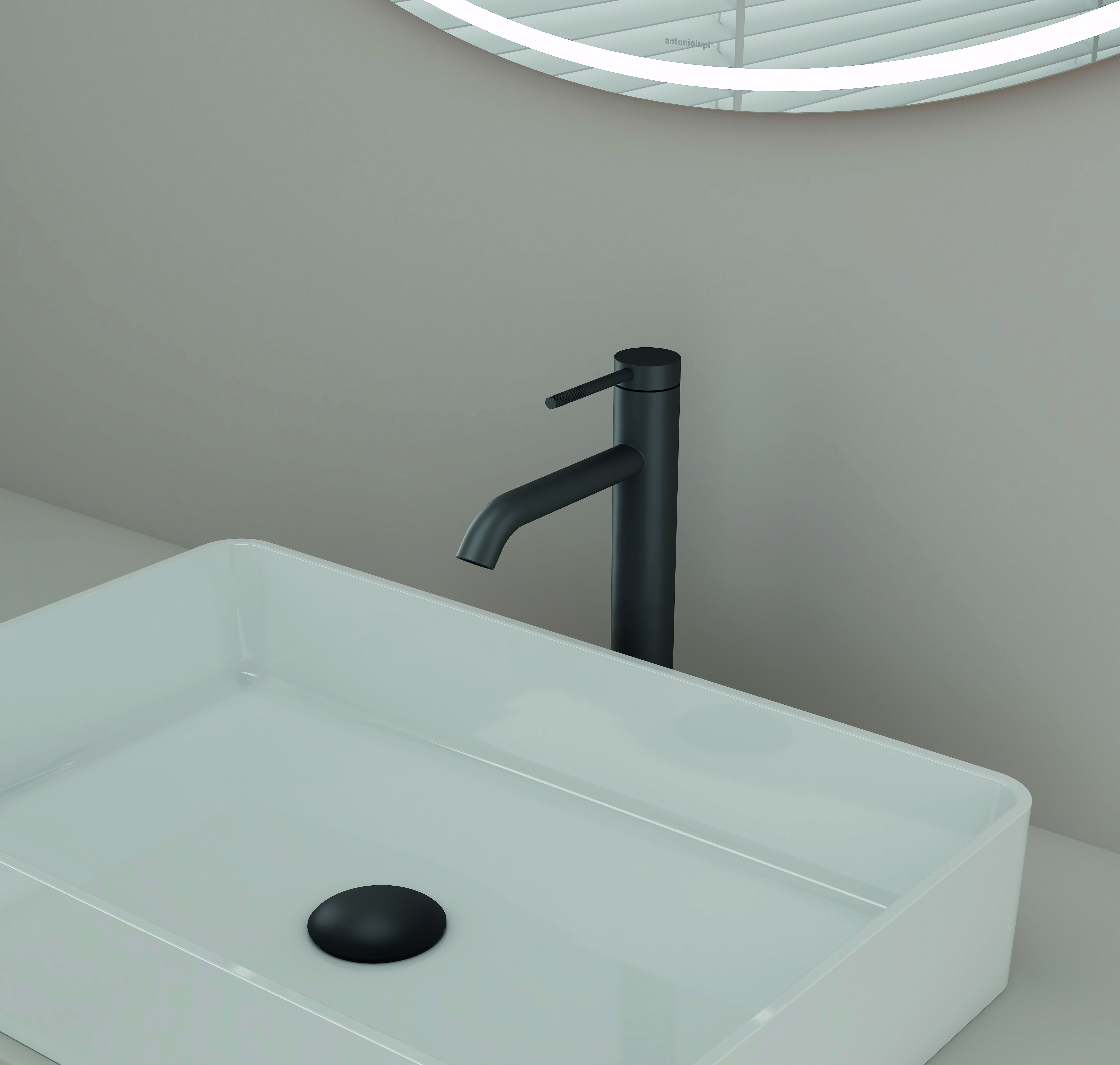 Изображение товара Смеситель для раковины высокий Терни KONSENSA черный