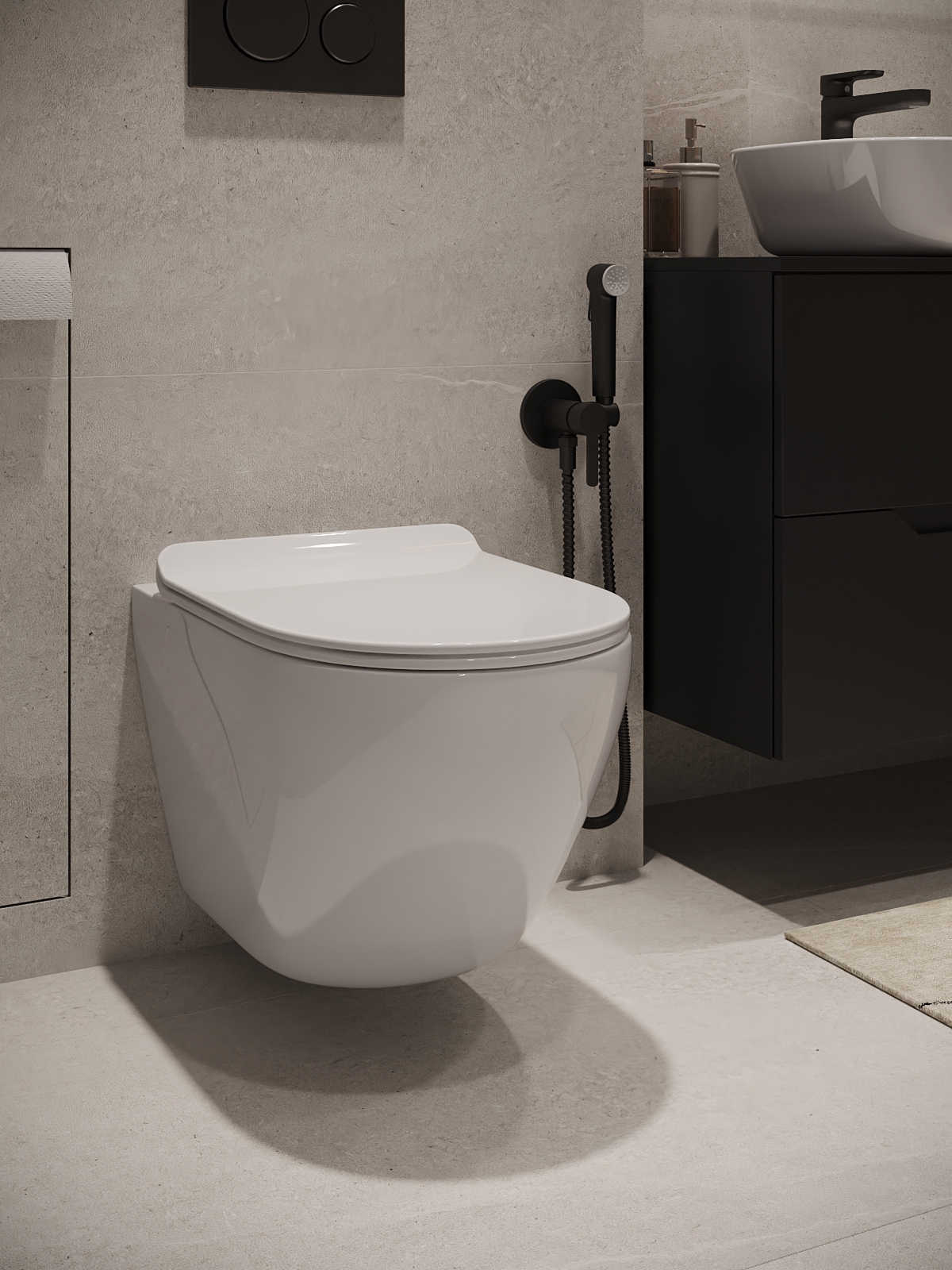 Изображение товара Подвесной унитаз Agger AT09150L бесободковый с сиденьем микролифт Германия Изображение товара Подвесной унитаз Agger AT09150L бесободковый с сиденьем микролифт Германия