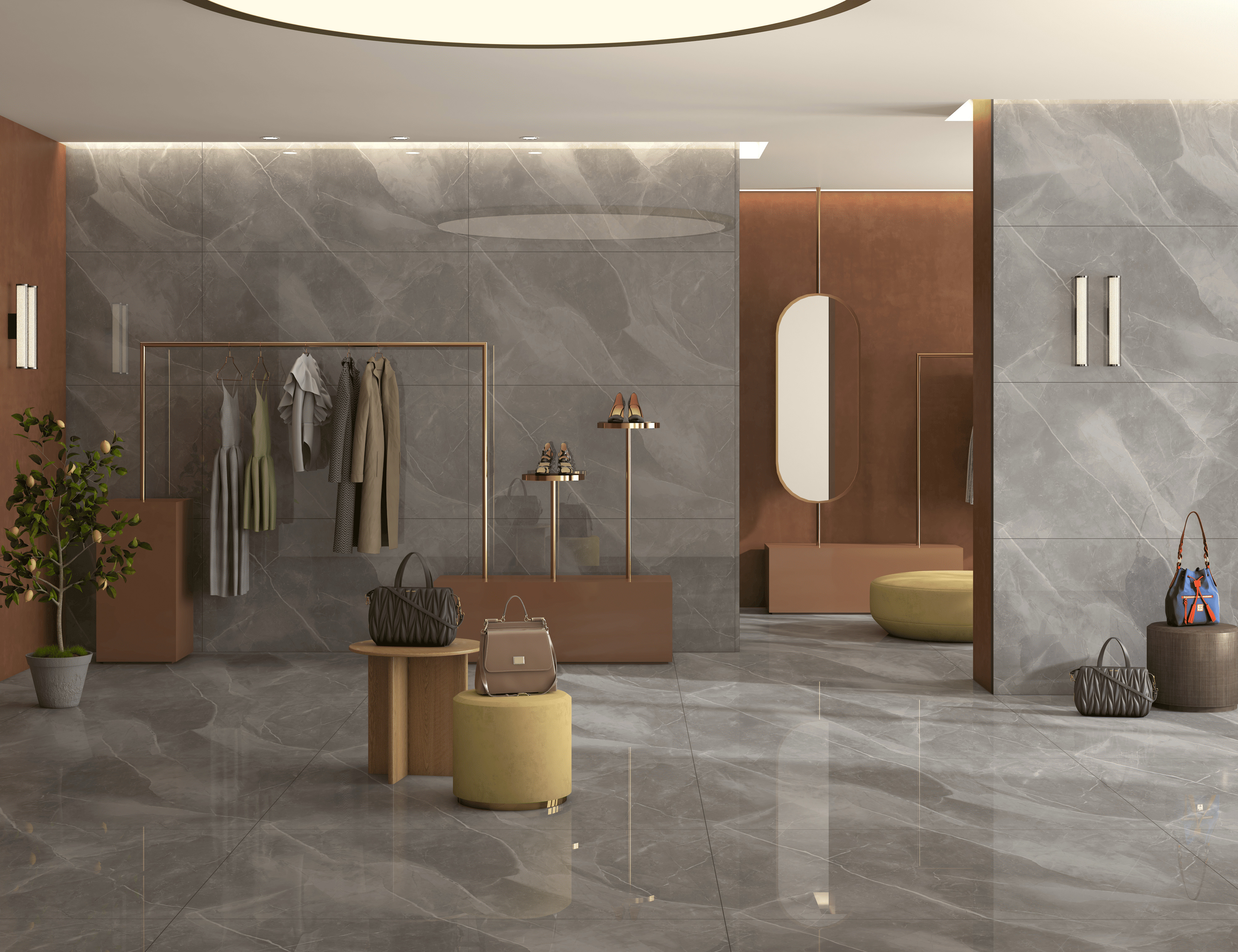 Изображение товара Керамогранит Kerald Unica Grey glossy 60x120см цвет серый