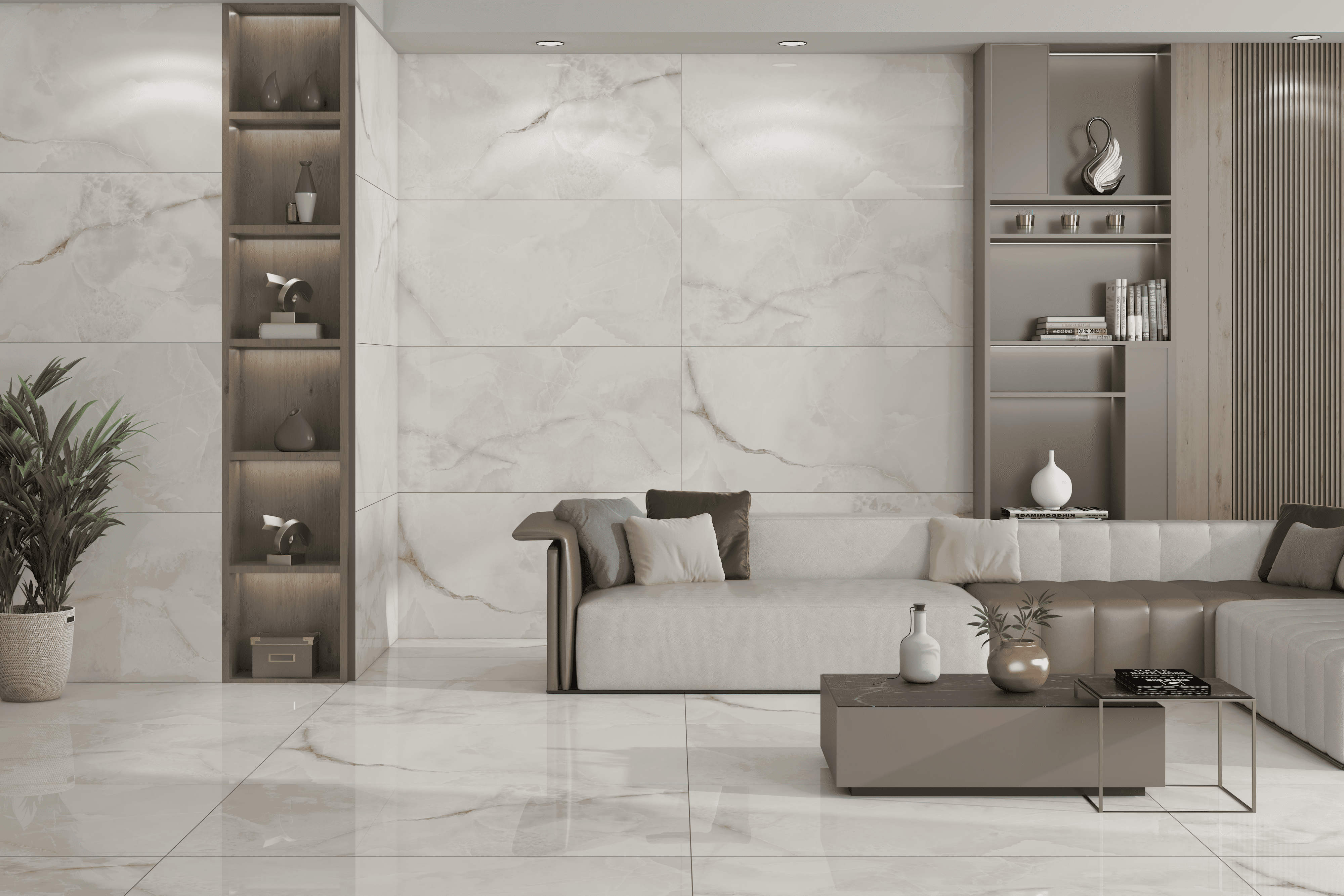 Изображение товара Керамогранит Kerald Kashmiri Onyx Natural matt 60x120 см светло-серый