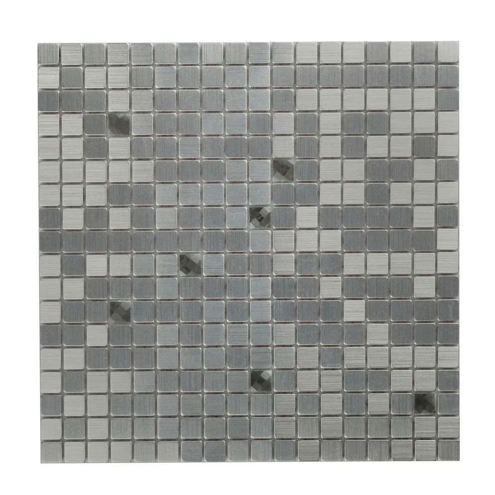 Изображение товара Мозаика КЕРАМОГРАД LP01A Серый 30x30 — алюминиевая мозаика на сетке