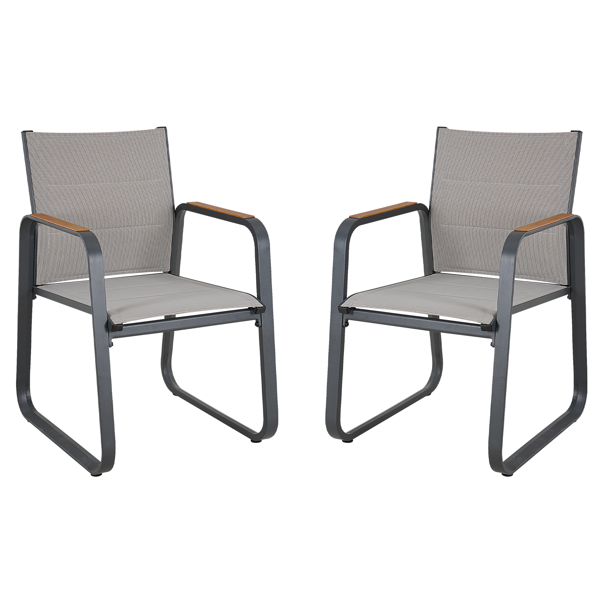 Изображение товара Стул садовый BEGINIA Aldan 55x62x86 см металл серый 2 шт