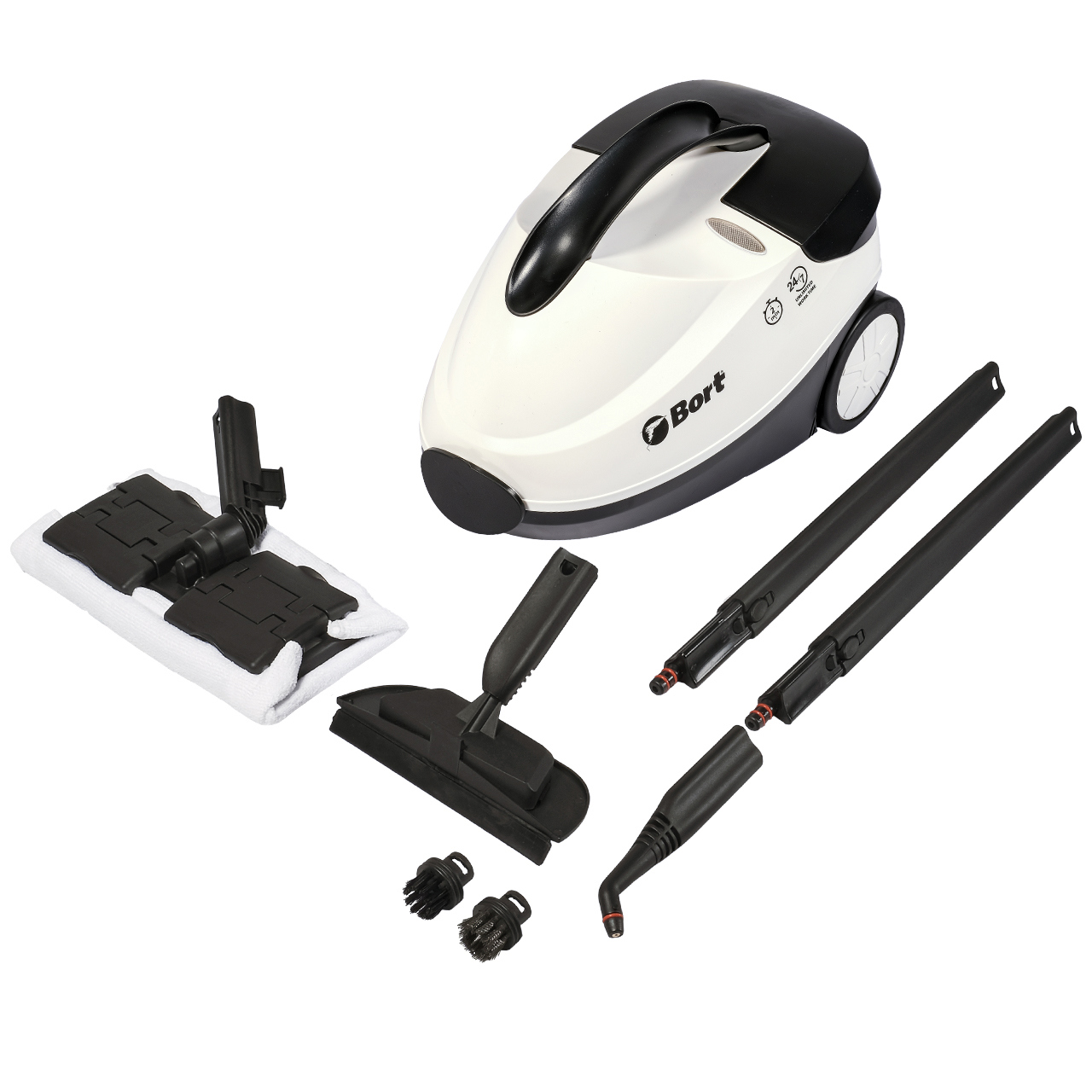 Изображение товара Пароочиститель BORT BDR-2500-RR 2200 Вт 4 бар 91279910 Изображение товара Пароочиститель BORT BDR-2500-RR 2200 Вт 4 бар 91279910