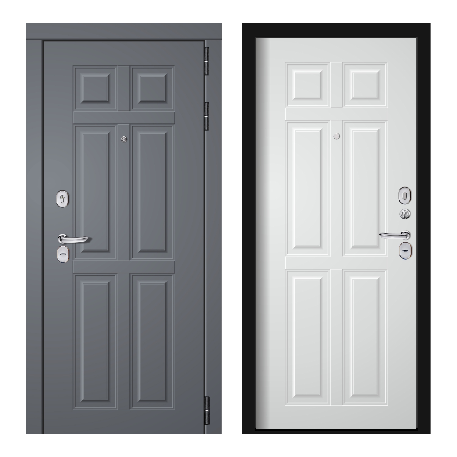 Изображение товара Входная дверь Двери Гуд Рубин 205x87см левый цвет белый софт/софт графит