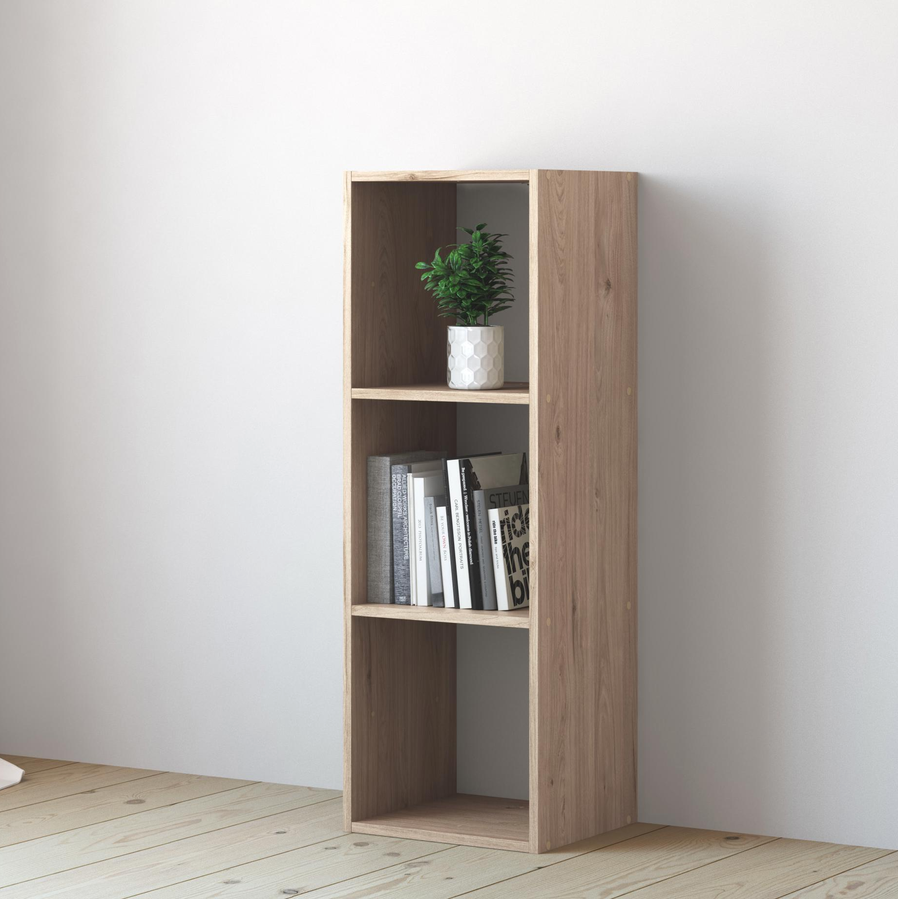 Изображение товара Стеллаж KONSENSA Руан 3 секции 36x104x31,7 см дуб комано