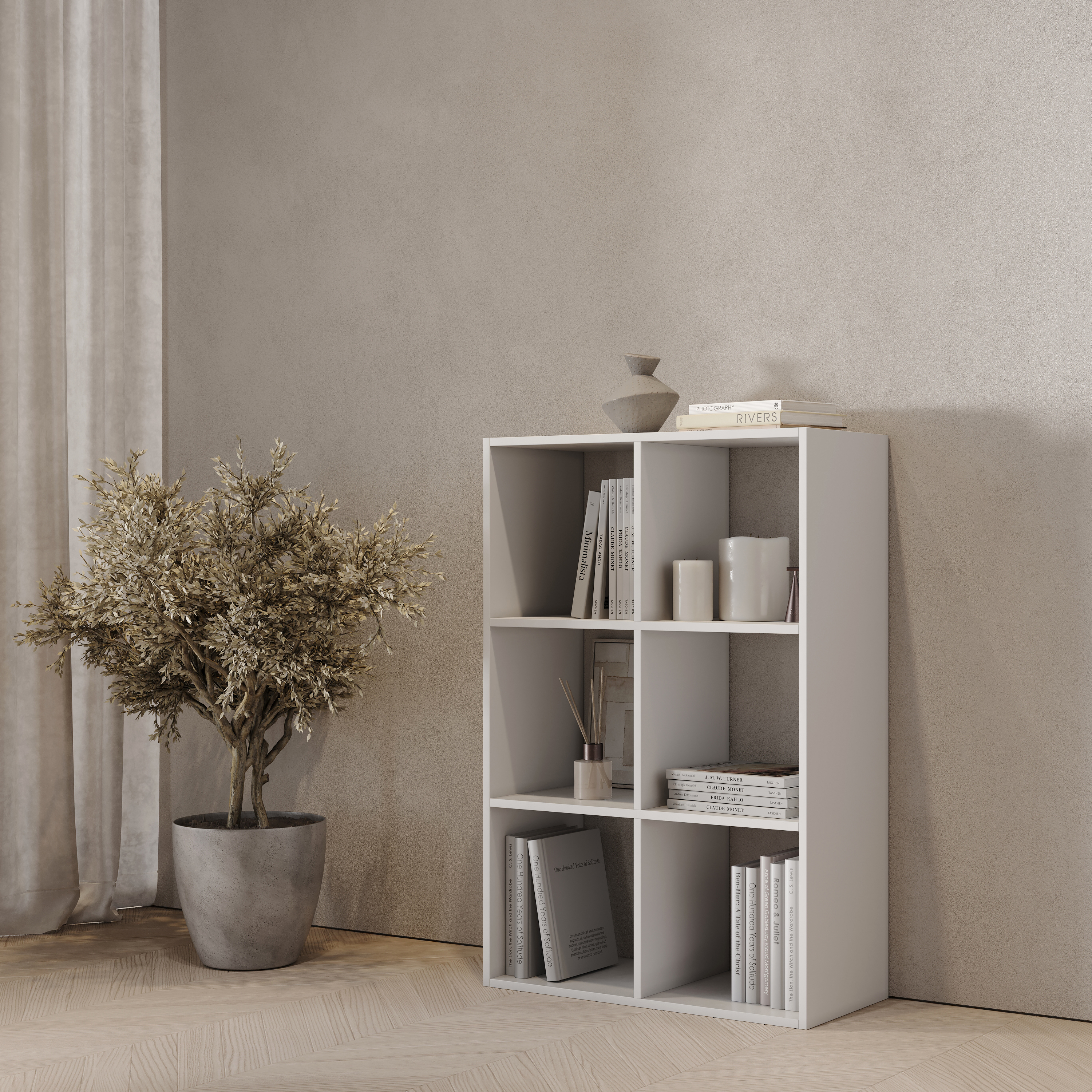 Изображение товара Стеллаж KONSENSA Руан 6 секций 70x104x31.7 см белый