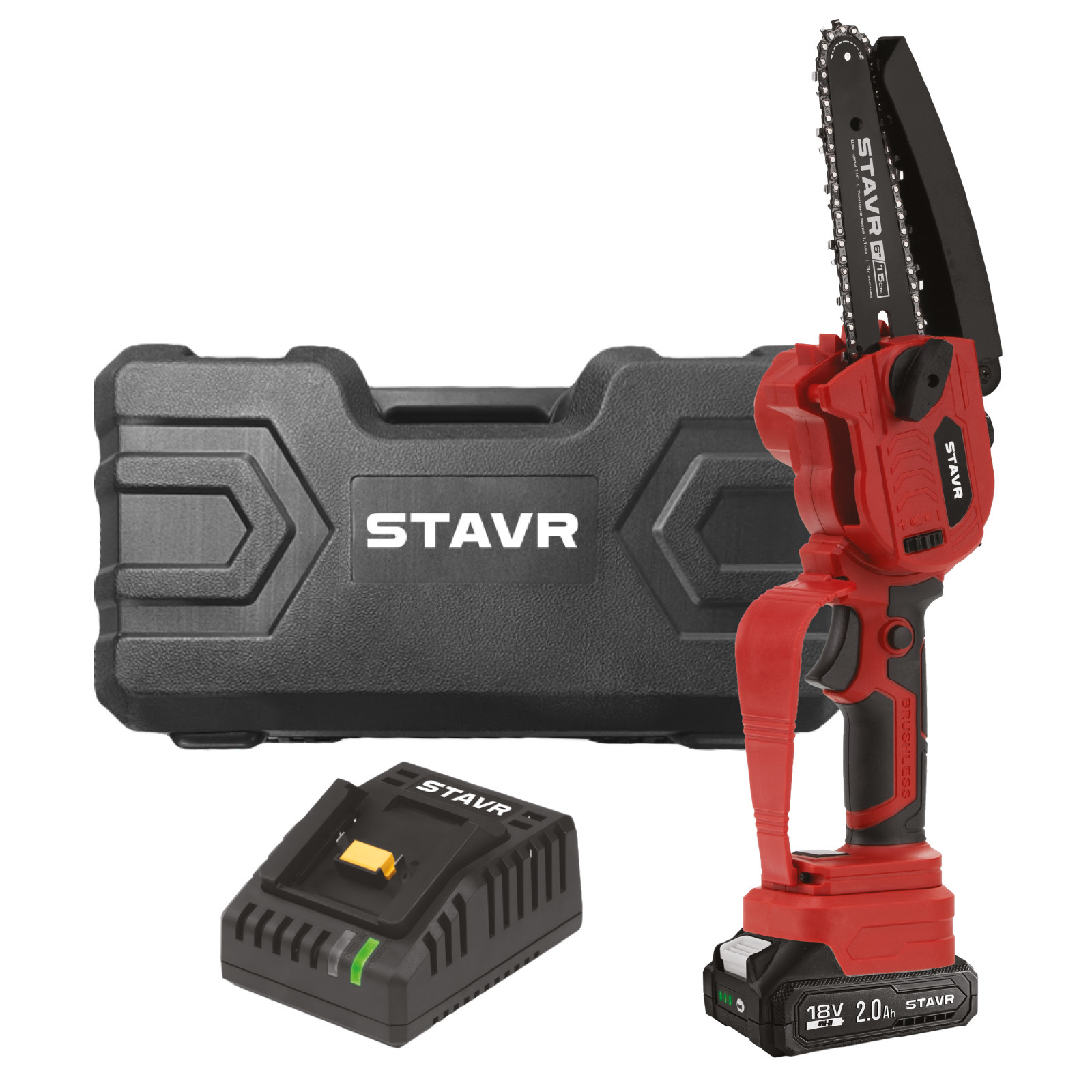 Изображение товара Цепная пила аккумуляторная Ставр Scs 18Bl-15-1K 18 В шина 15 см 1x2 Ач АКБ и ЗУ в комплекте
