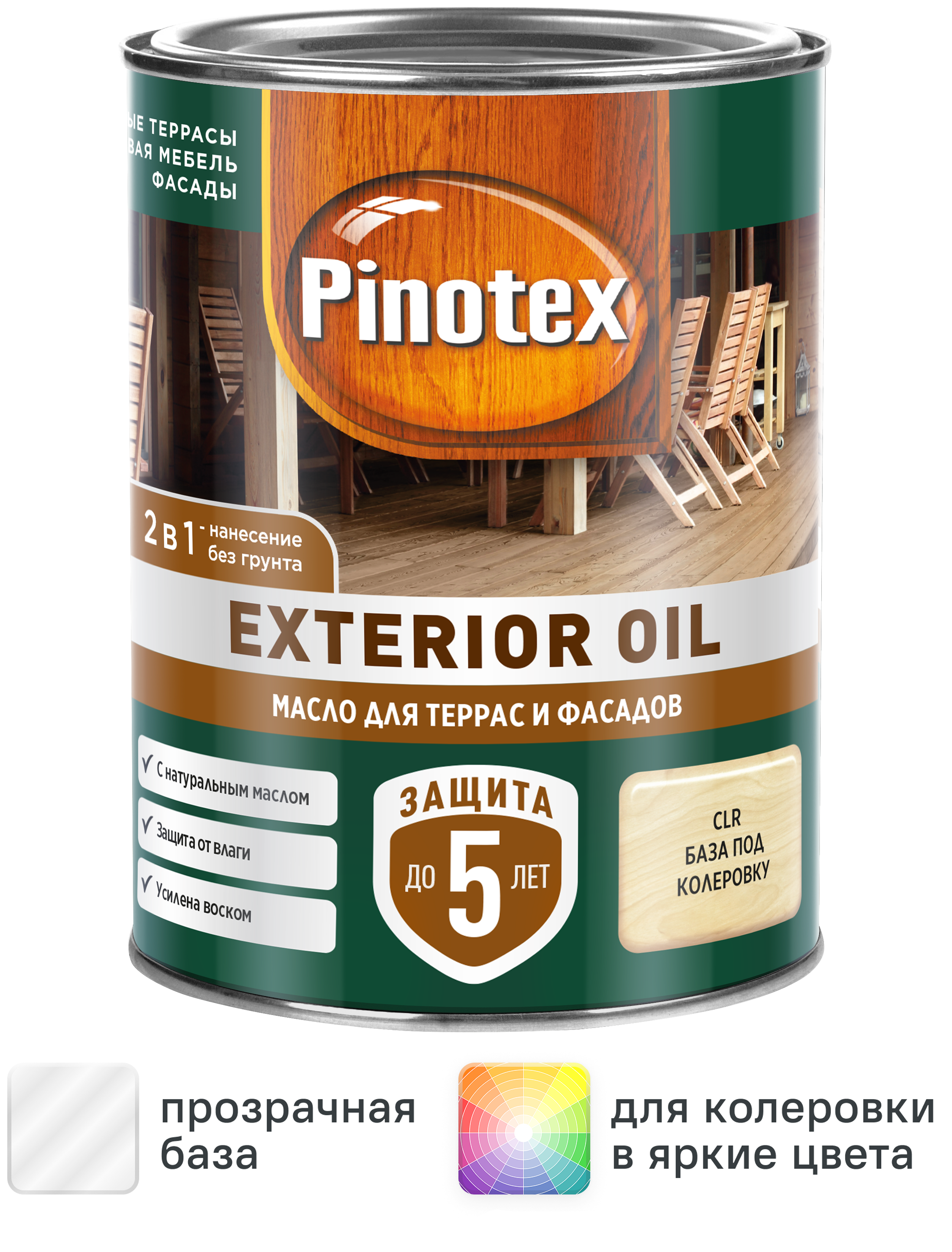 Изображение товара Защитное масло Pinotex Exterior Oil (CLR) цвет прозрачный 0.9 л
