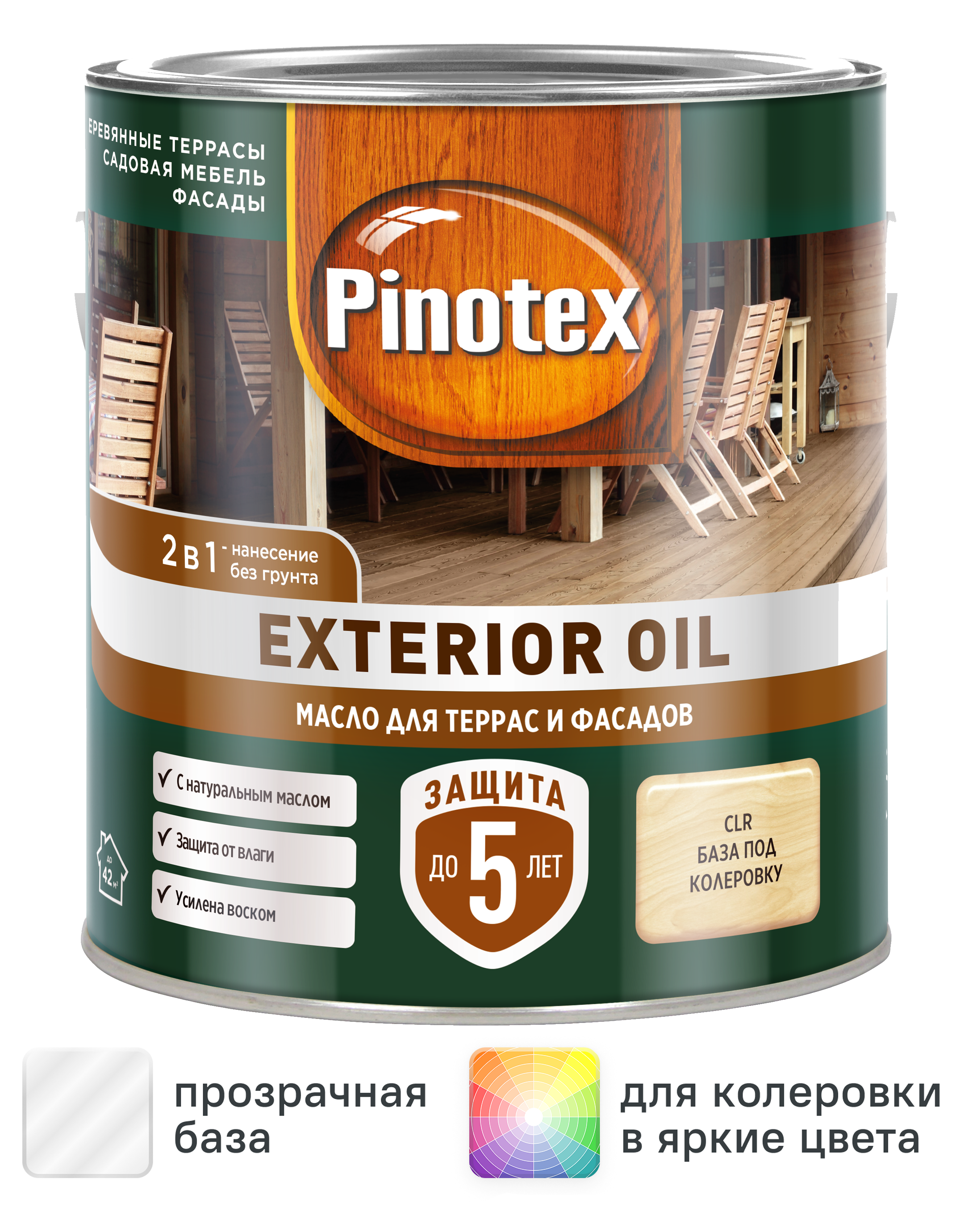 Изображение товара Защитное масло Pinotex Exterior Oil (CLR) цвет прозрачный 2.5 л