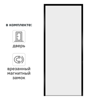Изображение товара Дверь межкомнатная глухая Invisible Opt 60x200 см алюминий цвет белый с черной кромкой